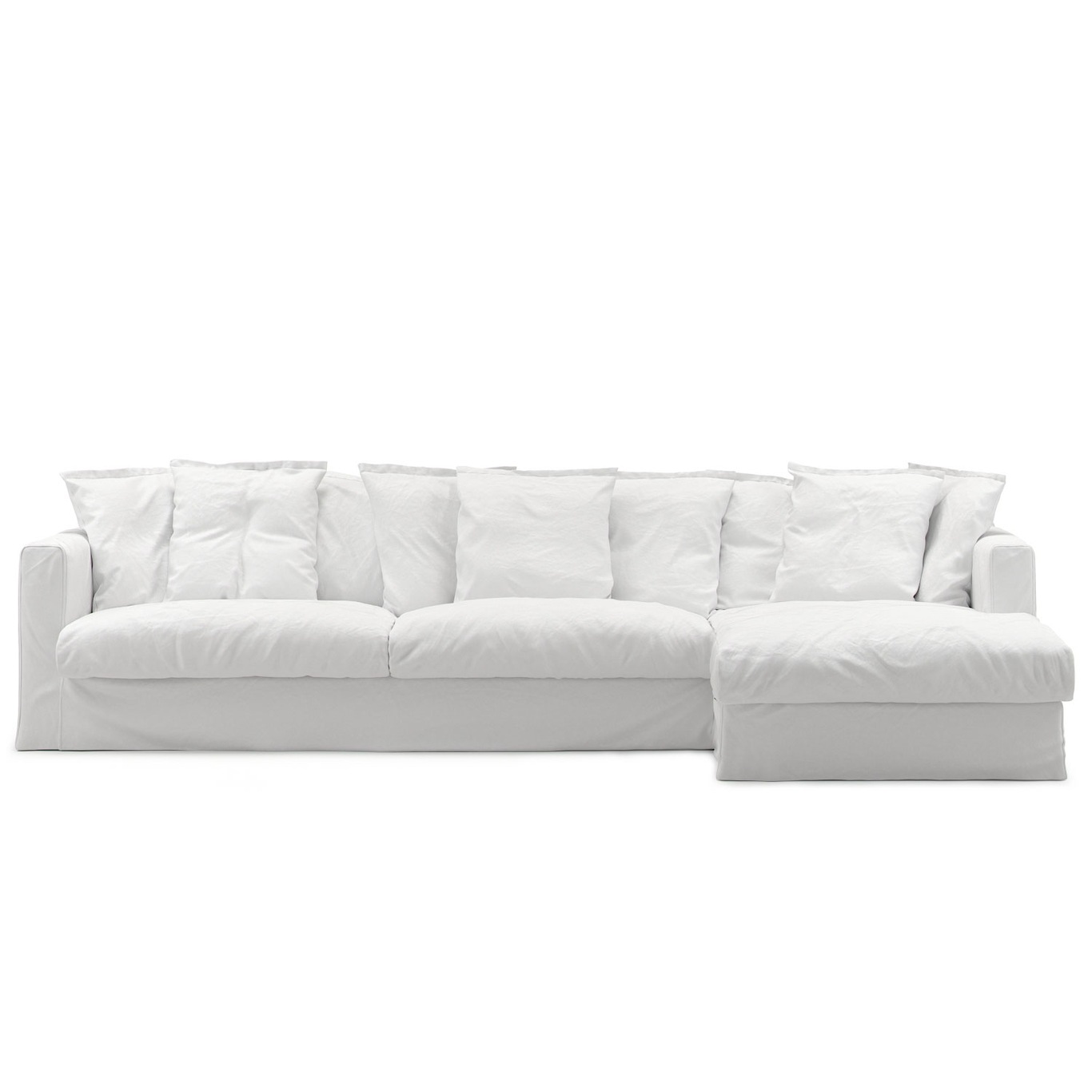 Le Grand Air Upholstery 3-Seater Divan Right, White