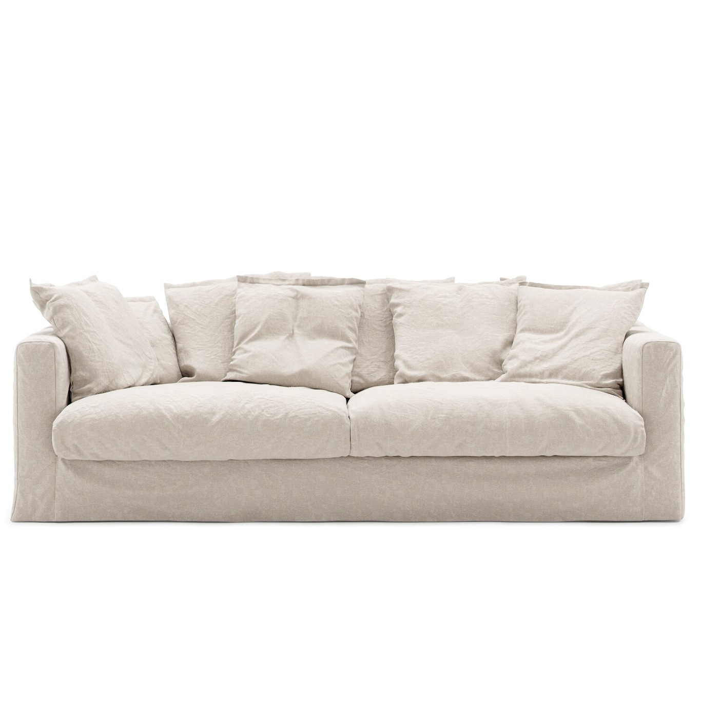 Le Grand Air Upholstery 3-Seater Linen, Creamy White