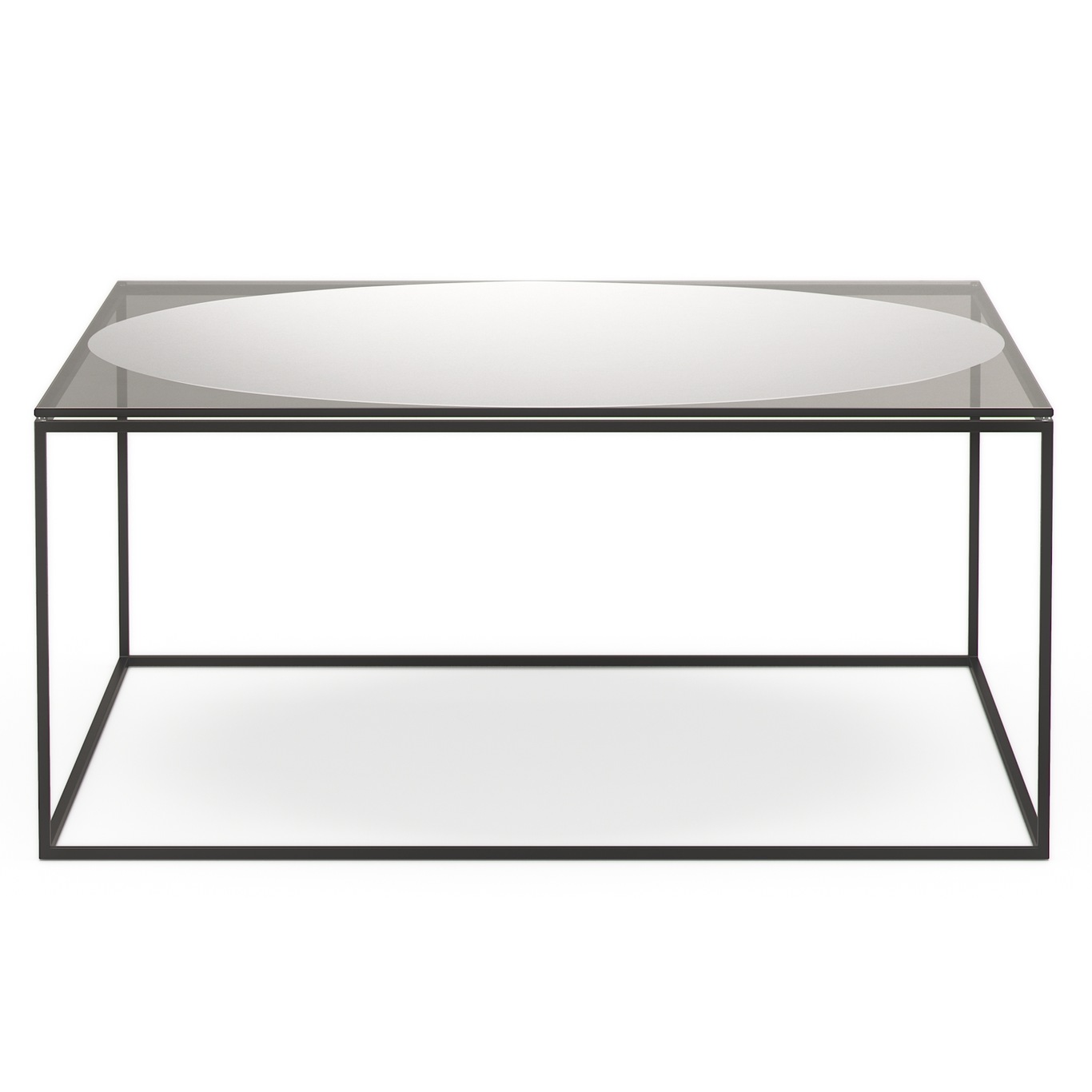 Observe Coffee Table 89x89 cm, Smoke Coloured Glass / Mirror Glass