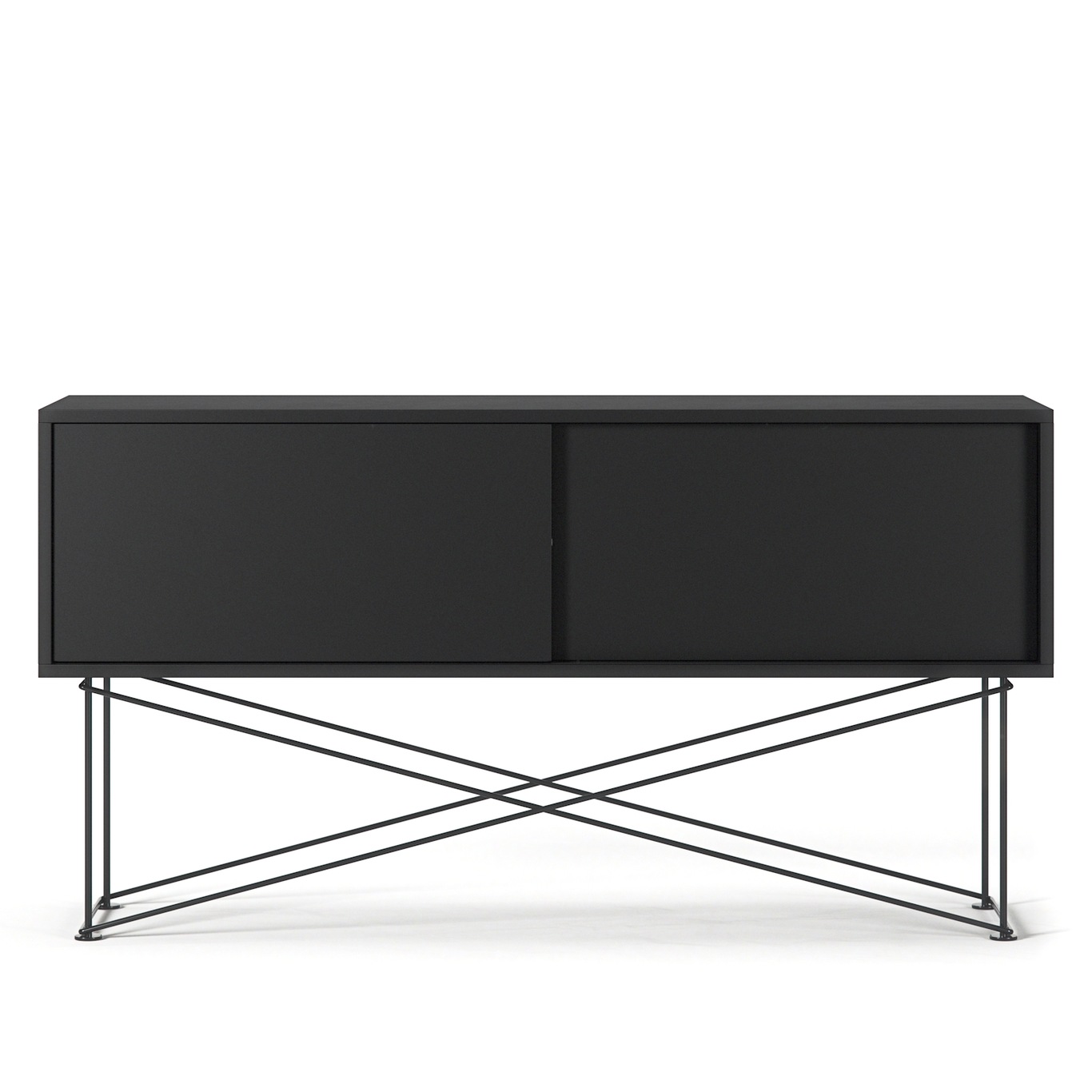Vogue Media Bench With Stand 136 cm, Anthracite / Black