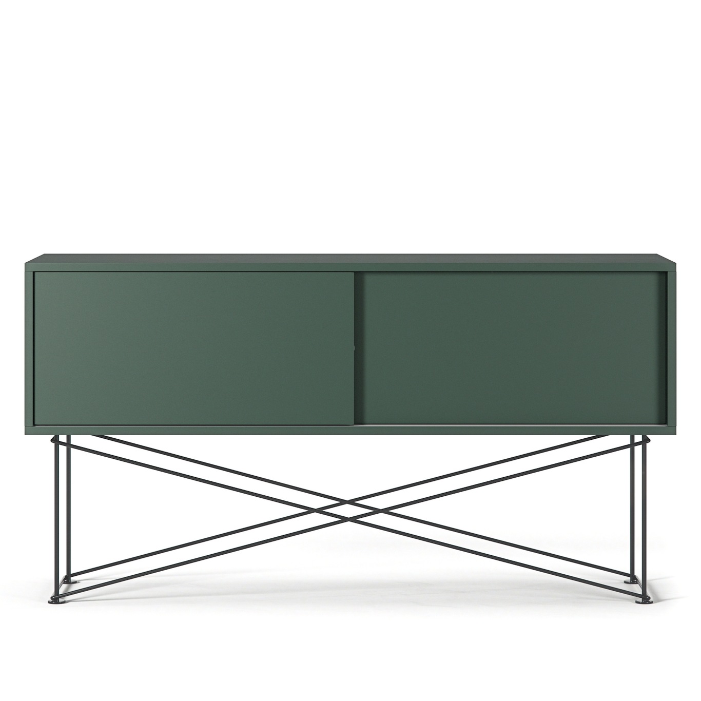 Vogue Media Bench With Stand 136 cm, Green / Black
