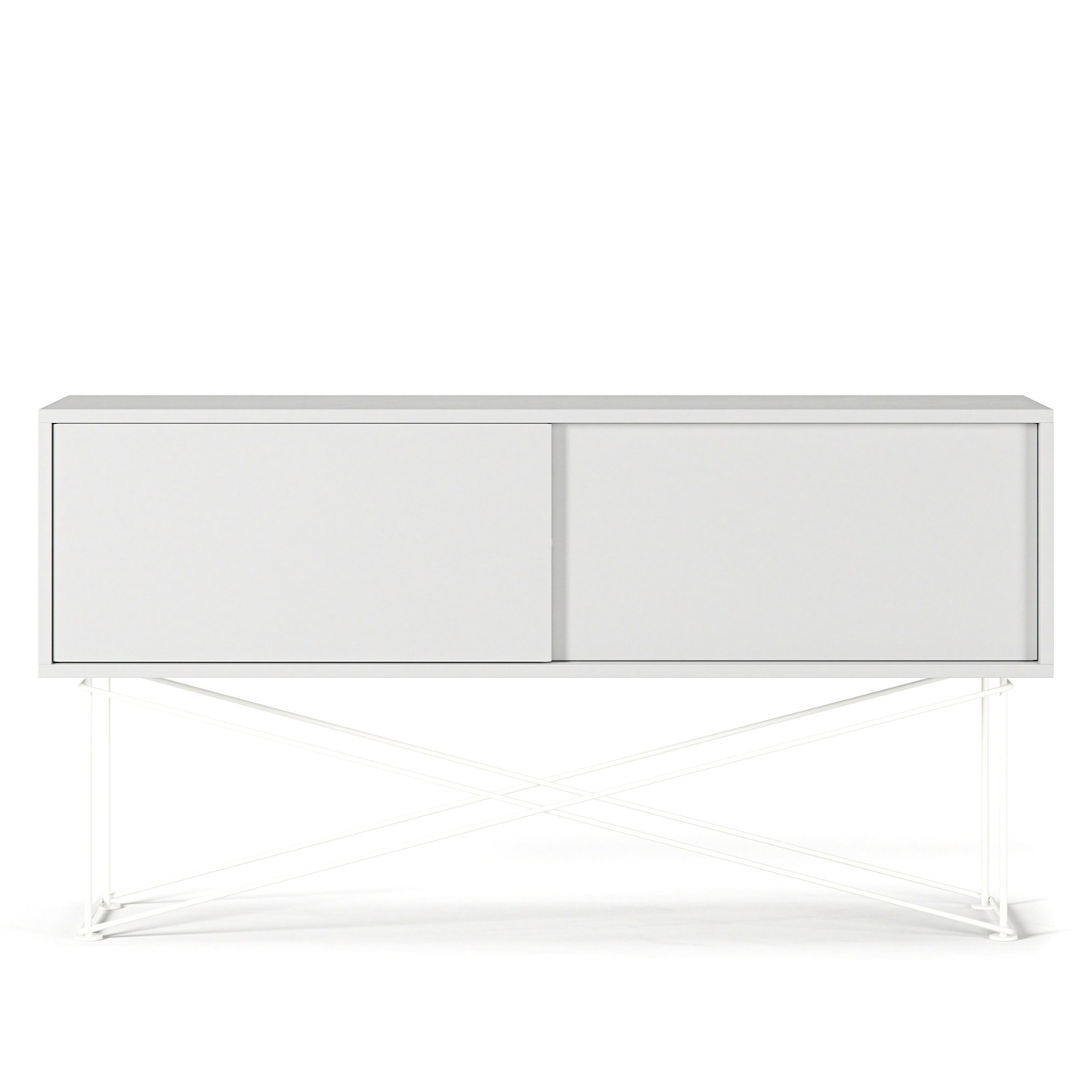 Vogue Media Bench With Stand 136 cm, White / White