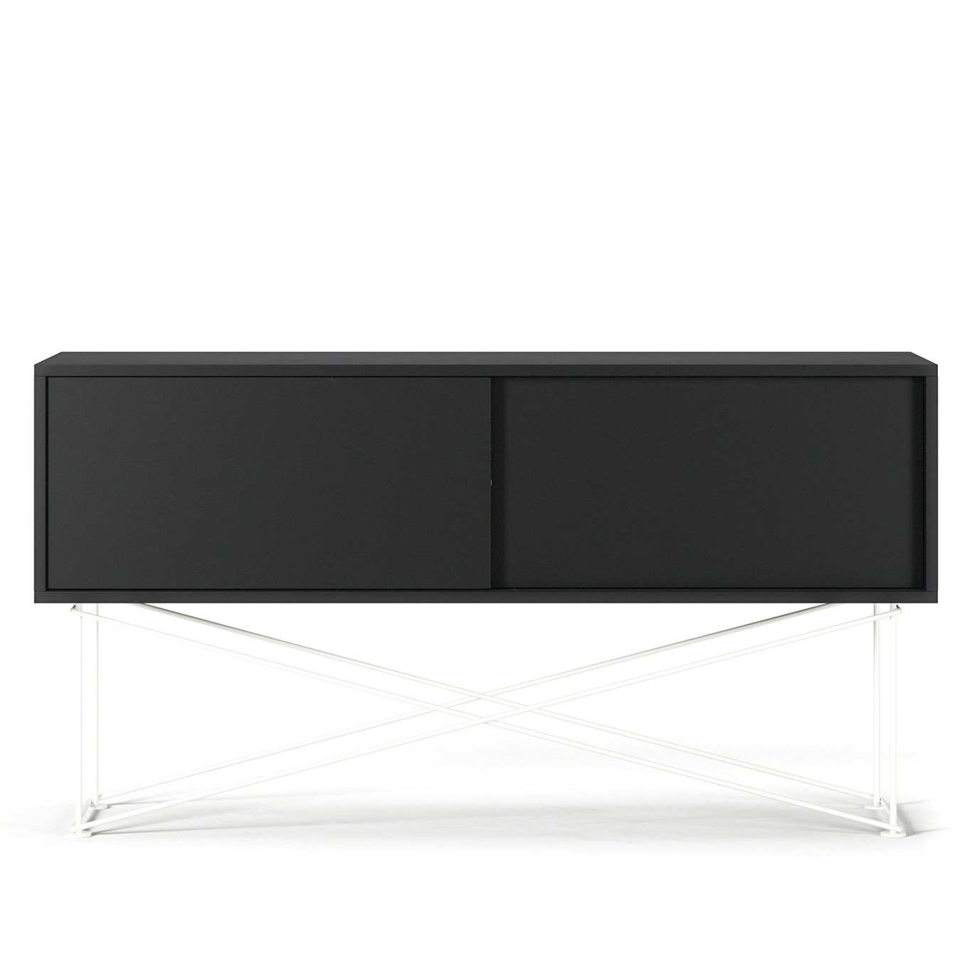 Vogue Media Bench With Stand 136 cm, Black / White