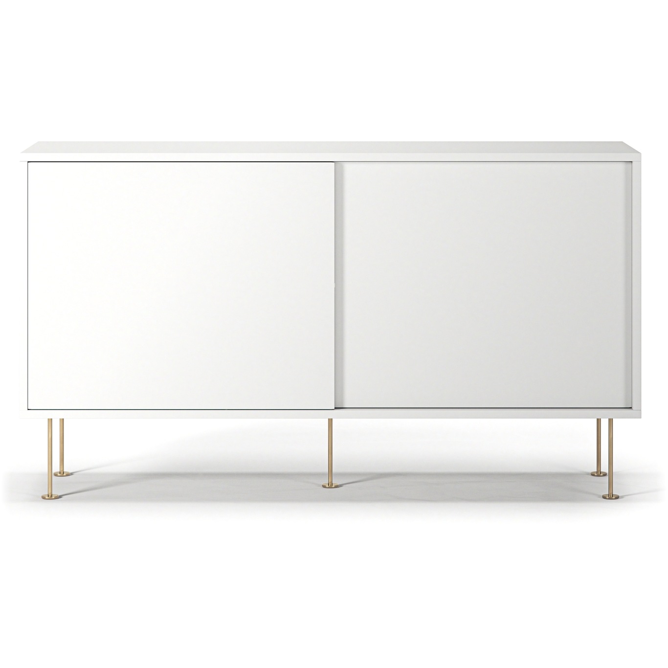 Vogue Side Table With Legs 136 cm, White / Brass