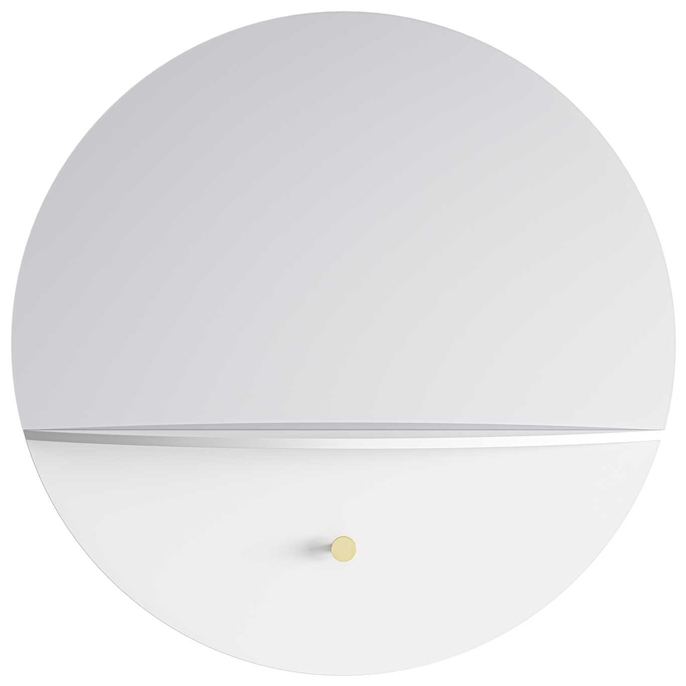 Pie B Wall Mirror, White , 80cm