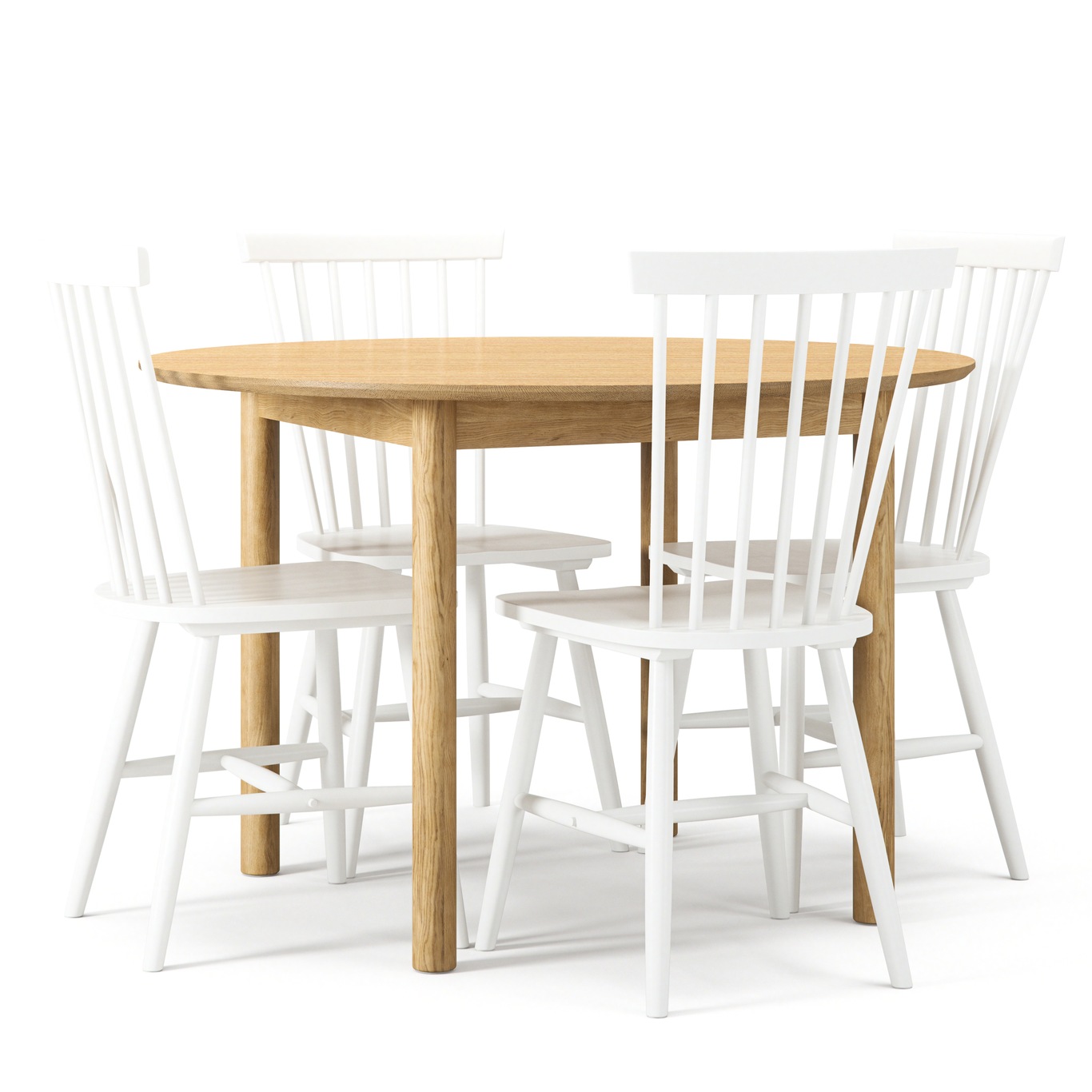Wood Table Set, Oak / White