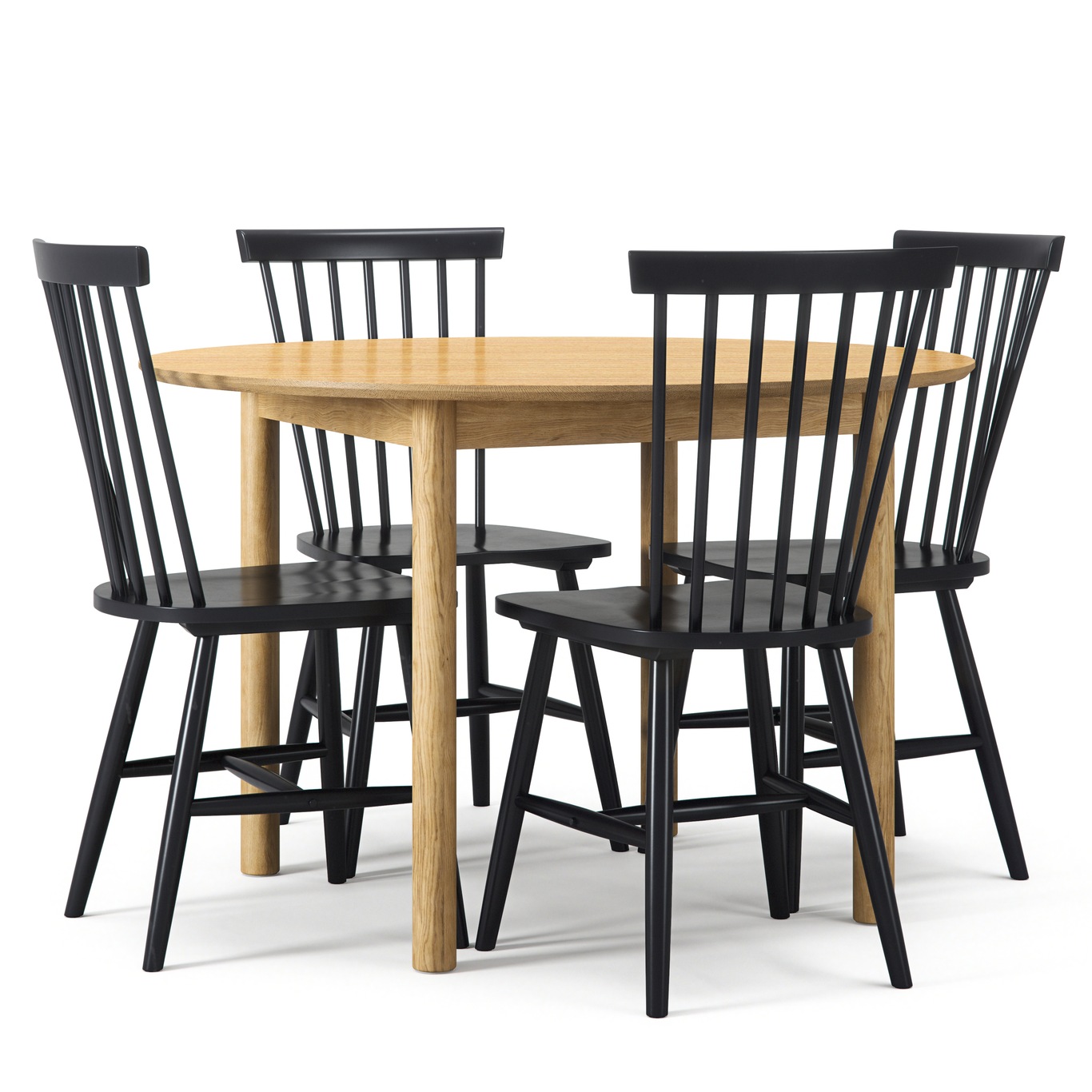 Wood Table Set, Oak / Black