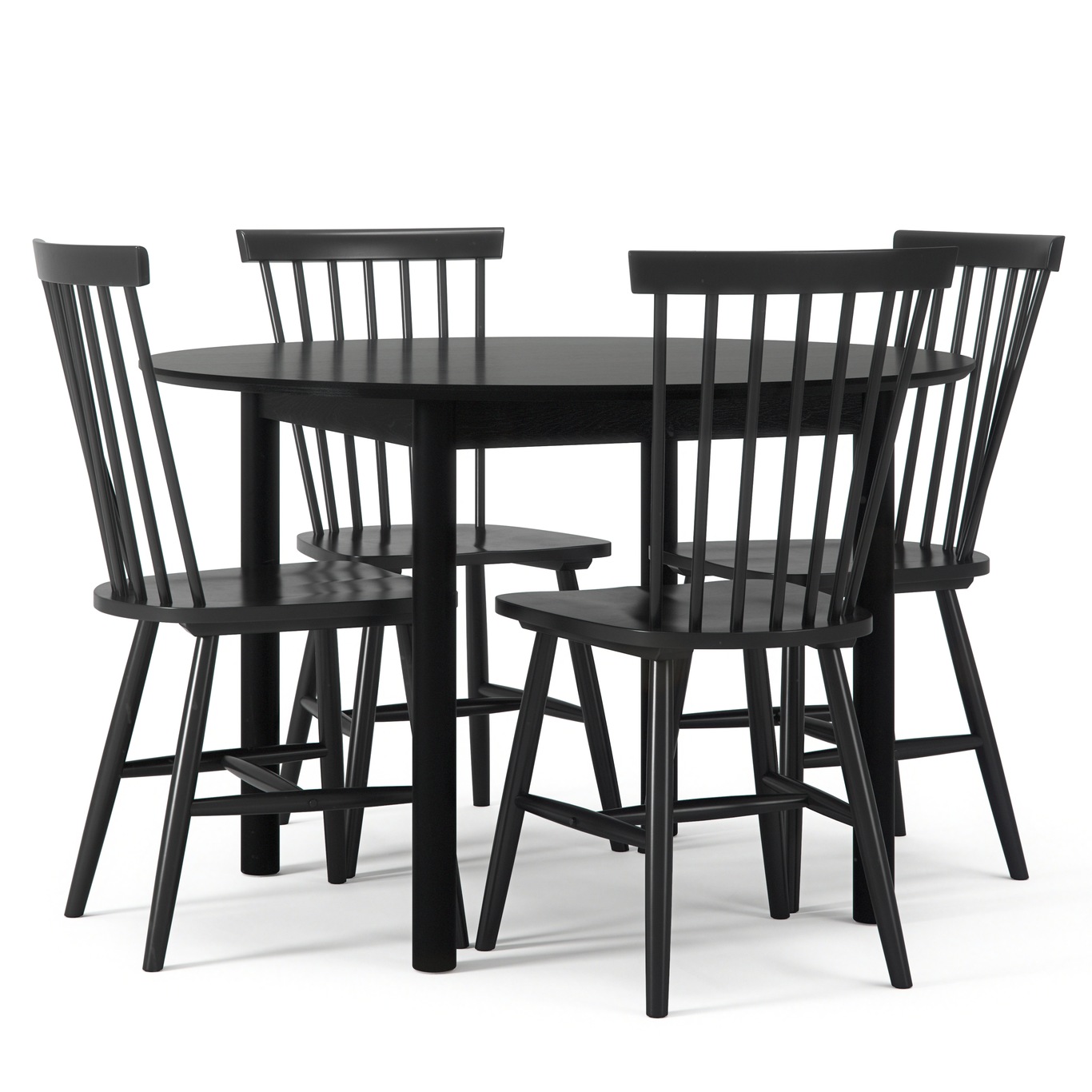 Wood Table Set, Black / Black