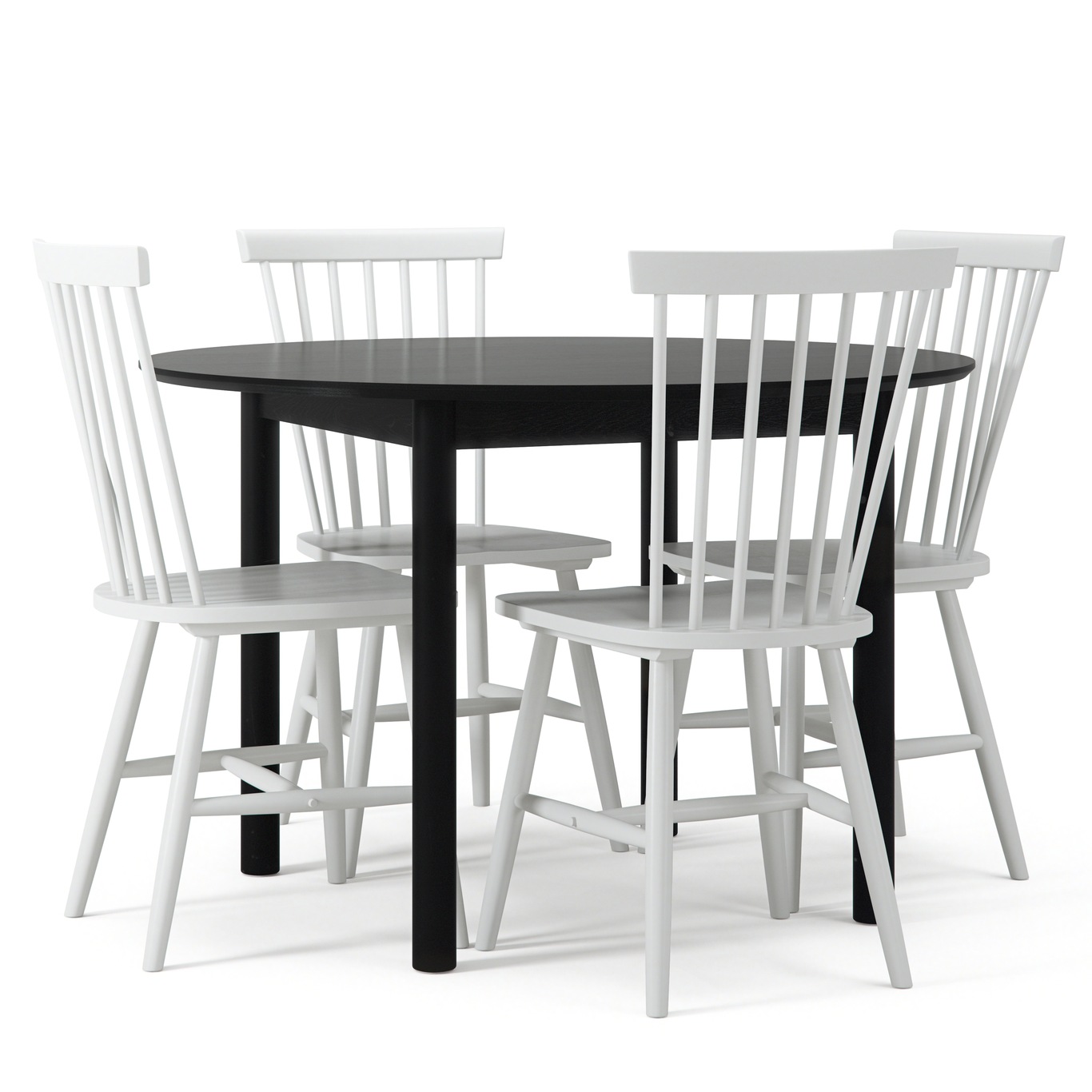 Wood Table Set, Black / White