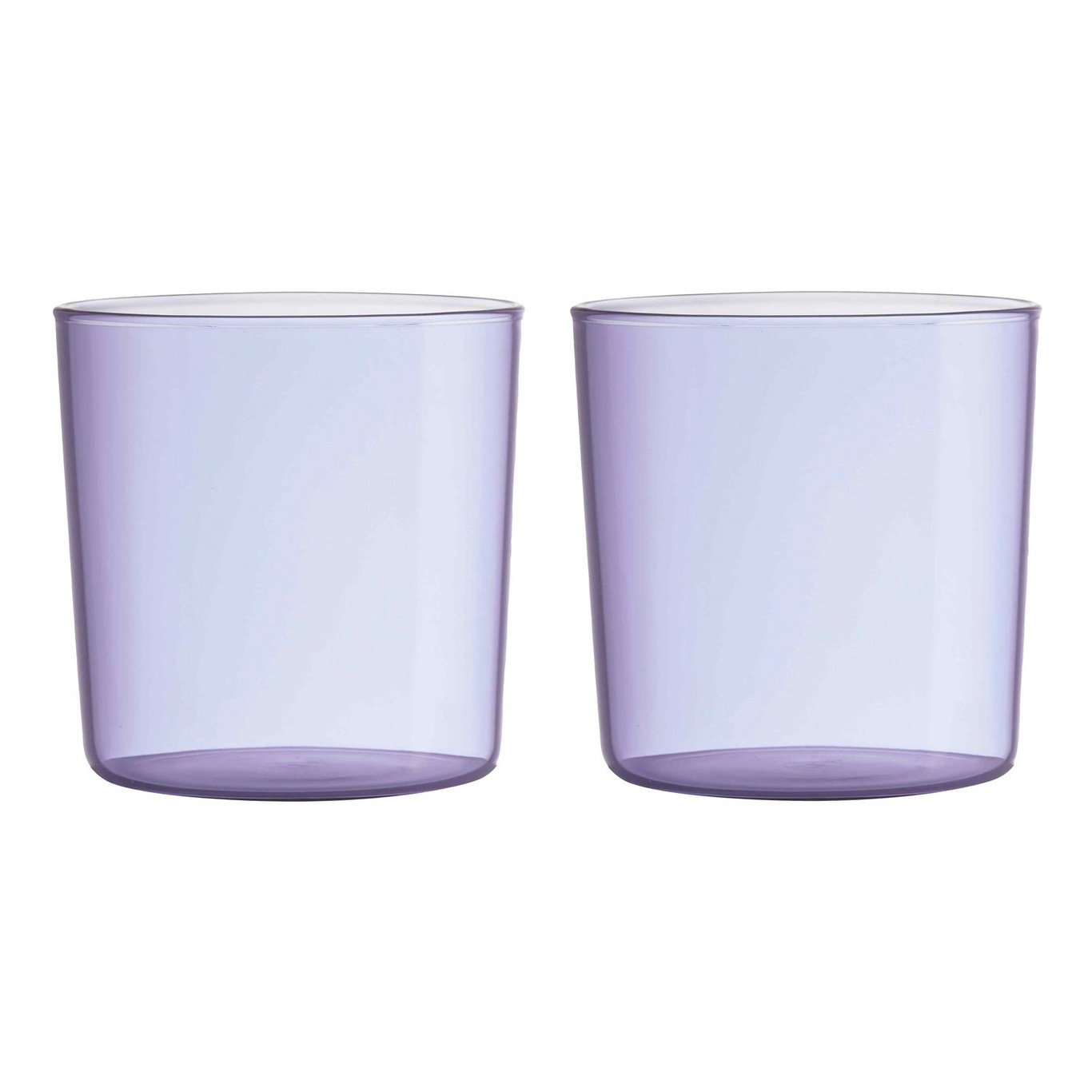 Kids Coloured Eco Drinking Glass 2-pack, Lavender