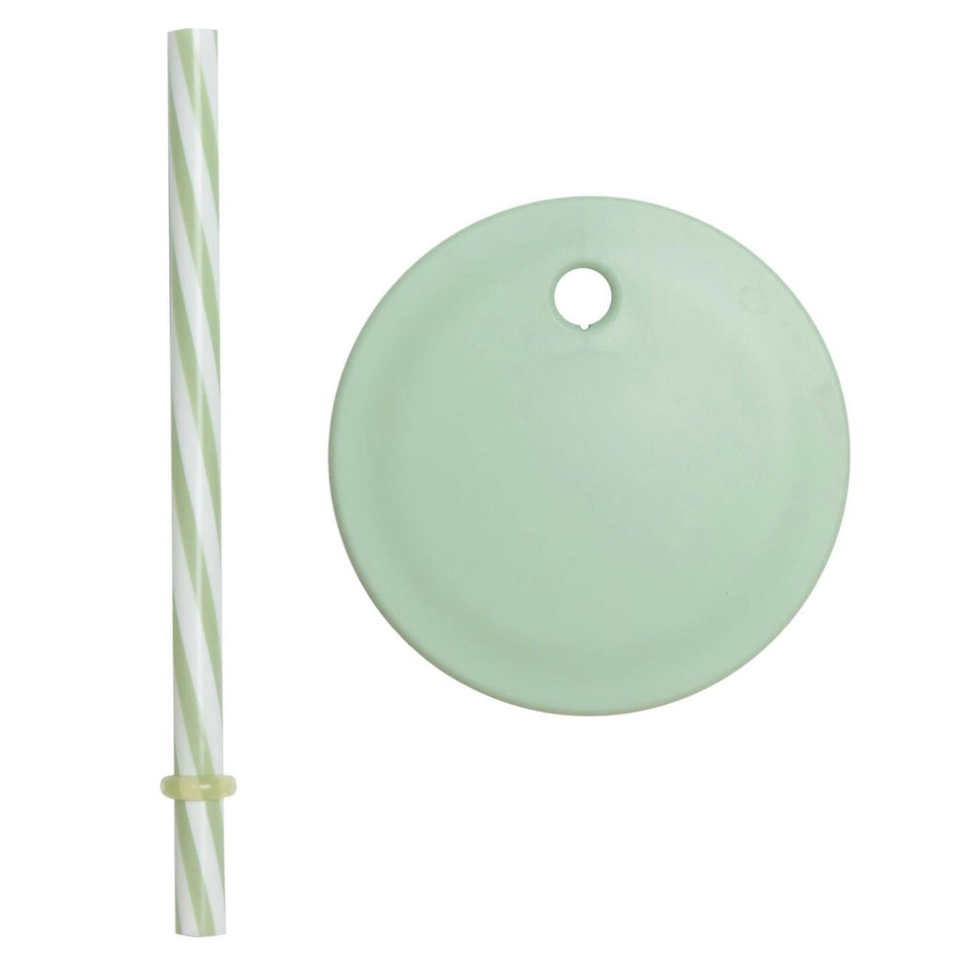 Lid With Straw For Kids Coloured Eco Drinking Glass, Green