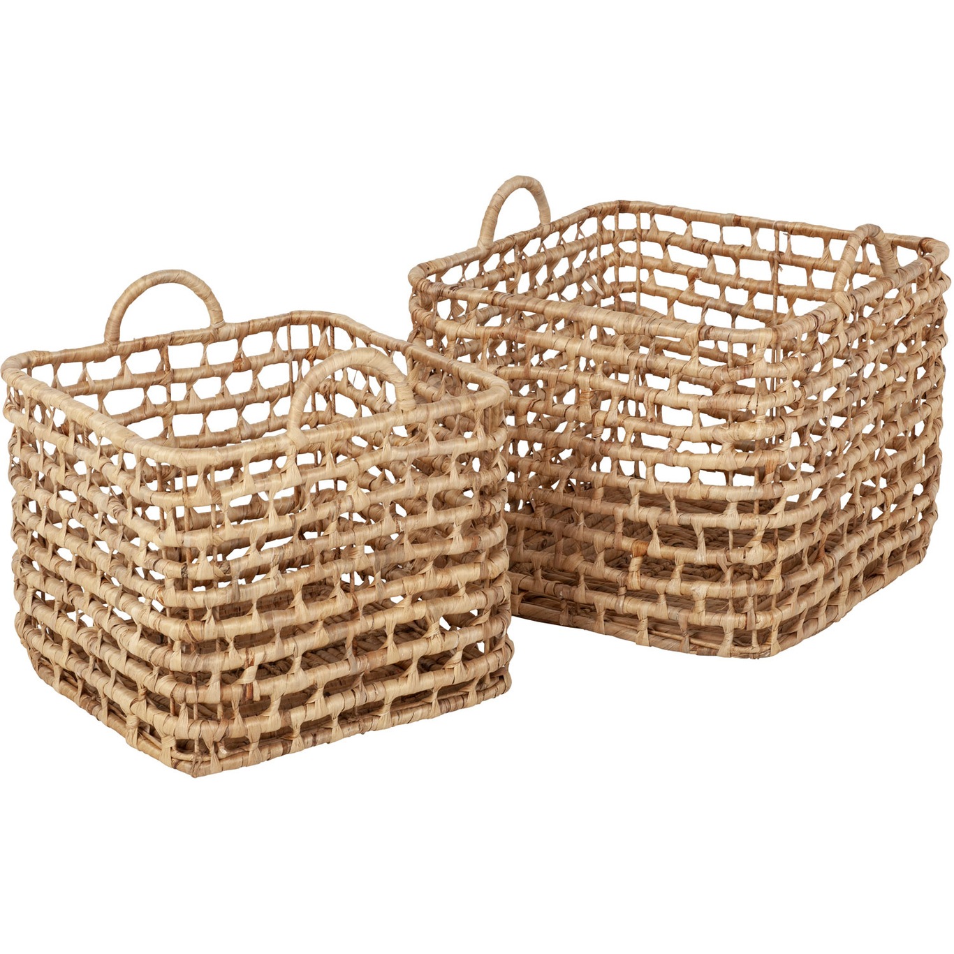 Lily Square Open Twist Basket Natural, 2-pack