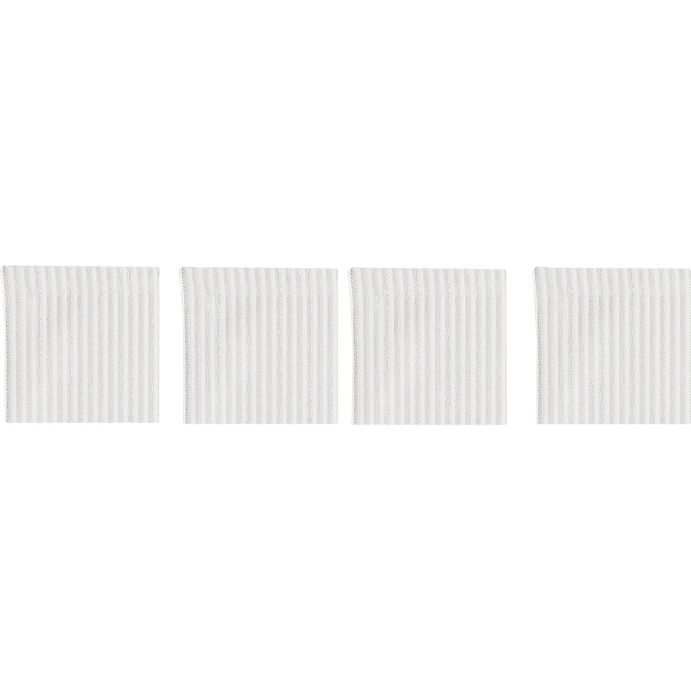 Narrow Stripe Coasters 10x10 cm 4-pack, White