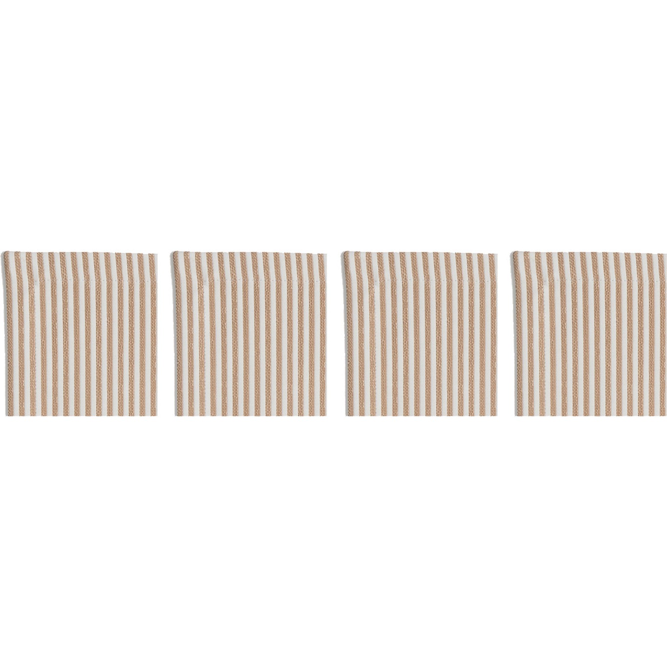Narrow Stripe Coasters 10x10 cm 4-pack, Beige