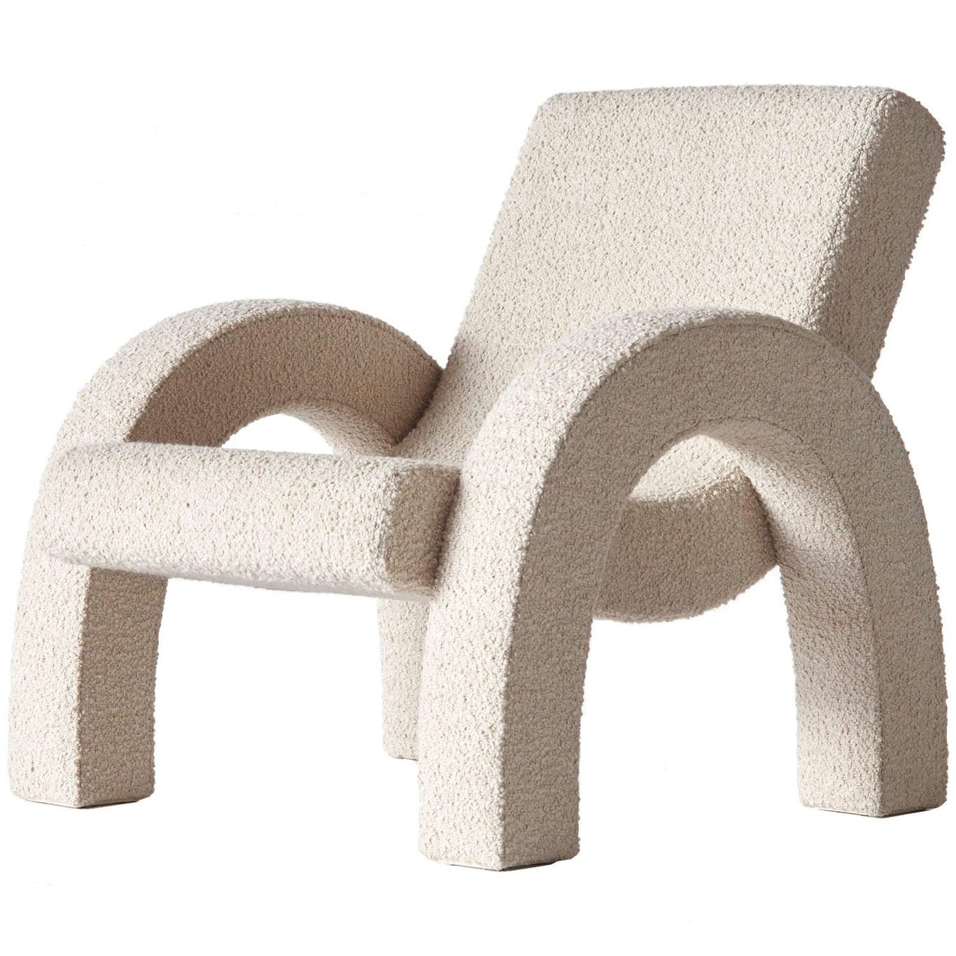 Arco Lounge Chair Small, Bouclé Beige