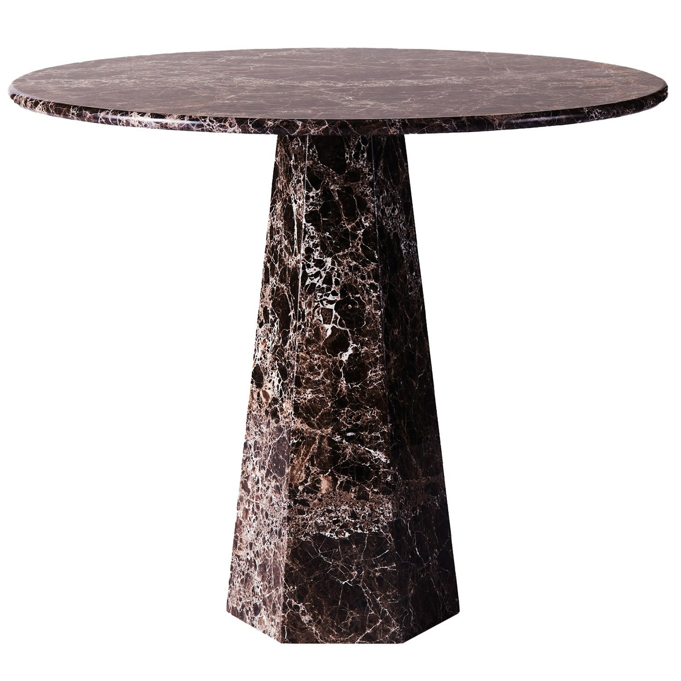 Hexagon Dining Table Ø90 cm, Dark Emperador Marble