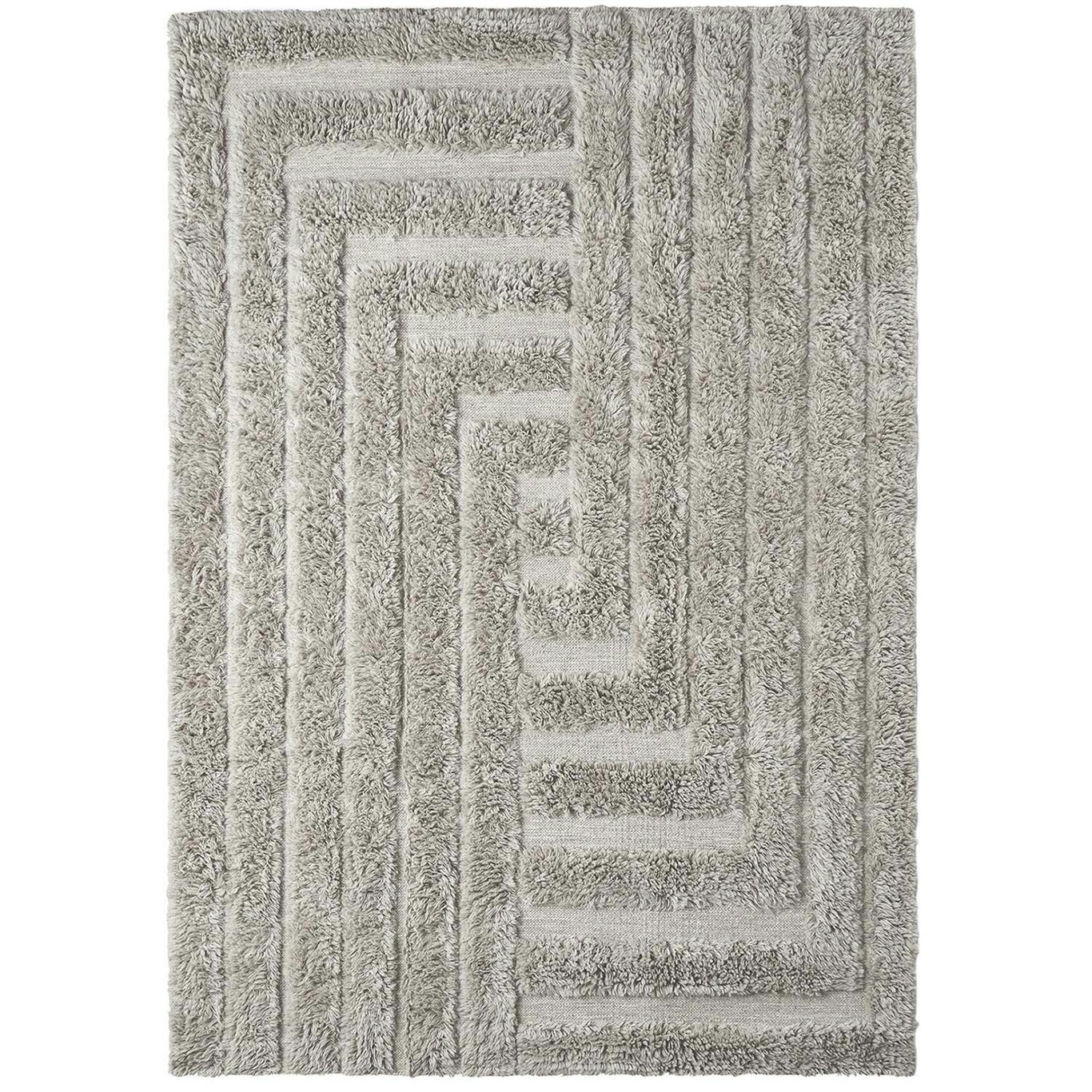 Shaggy Labyrinth Wool Rug 300x400 cm, Grey