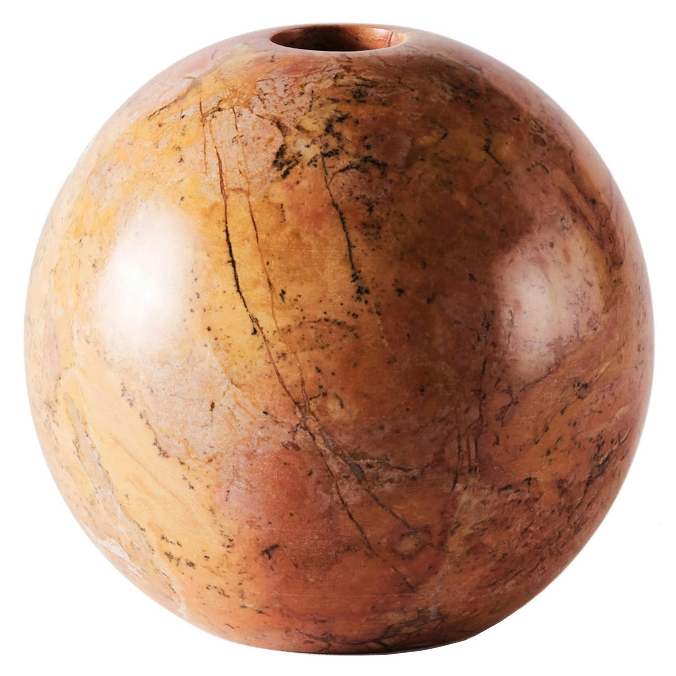 Sphere Candlestick Marble Ø10 cm, Red