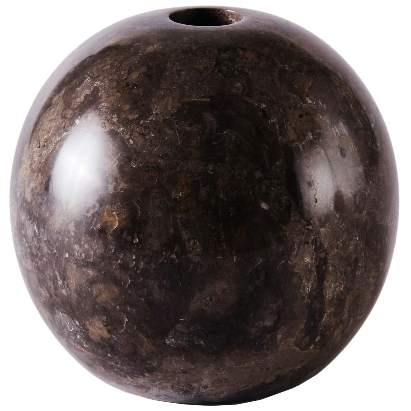 Sphere Candlestick Marble Ø12 cm, Grey
