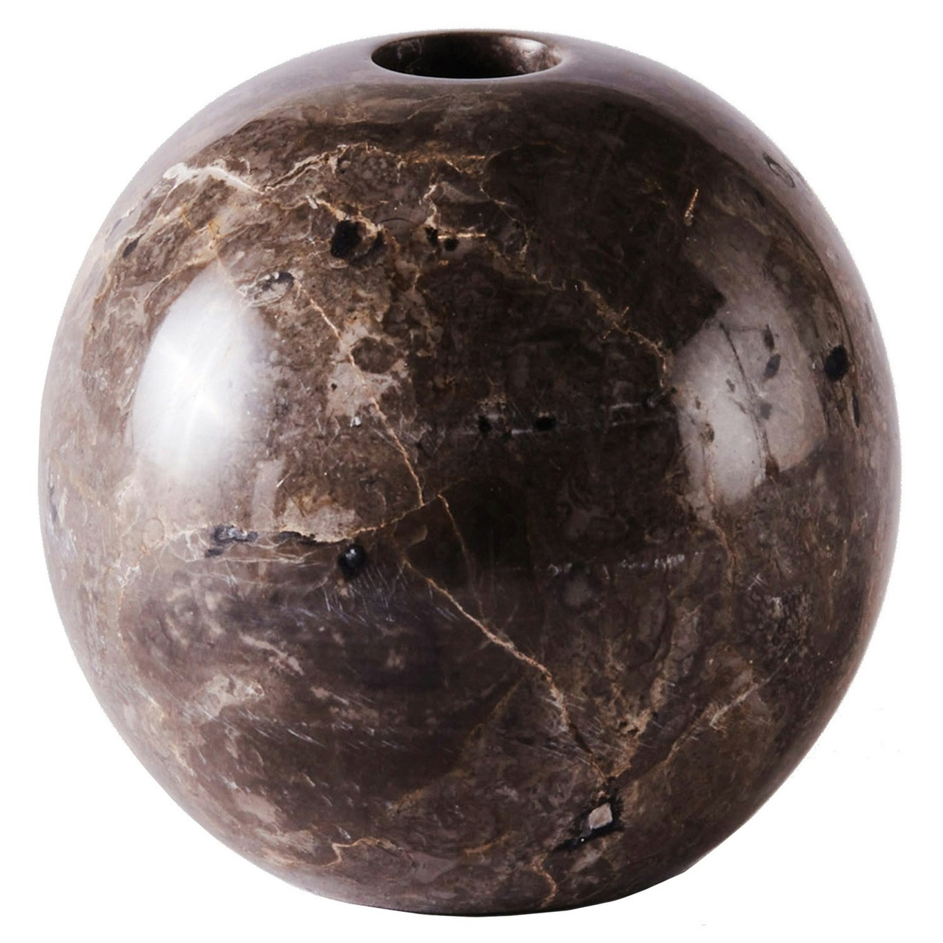 Sphere Candlestick Marble Ø10 cm, Grey