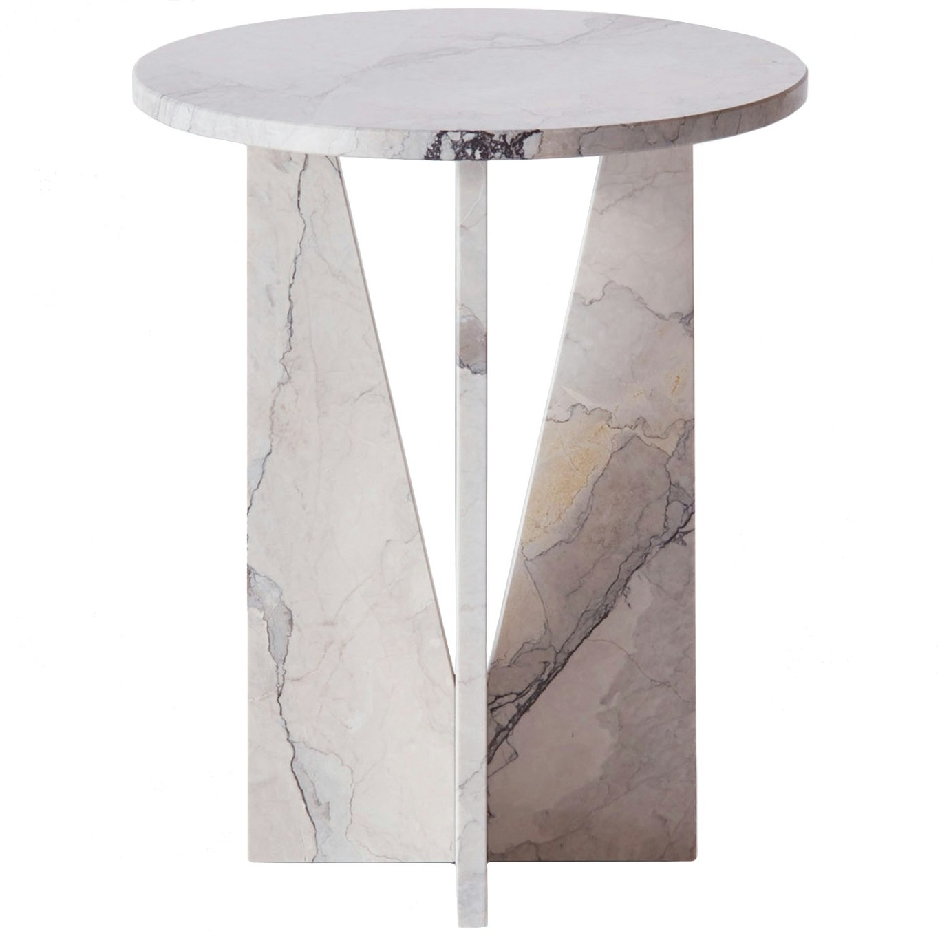 V Side Table, Albanian Grey Marble