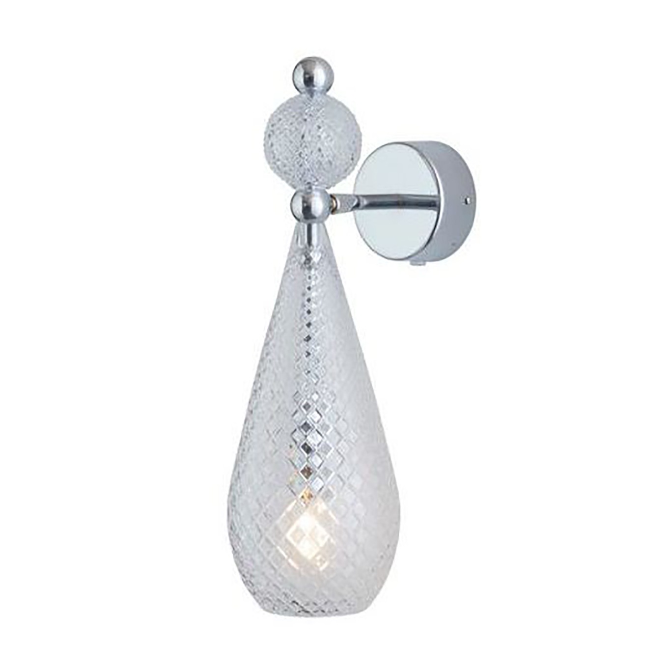 Smykke Wall Lamp, Check / Shiny Silver