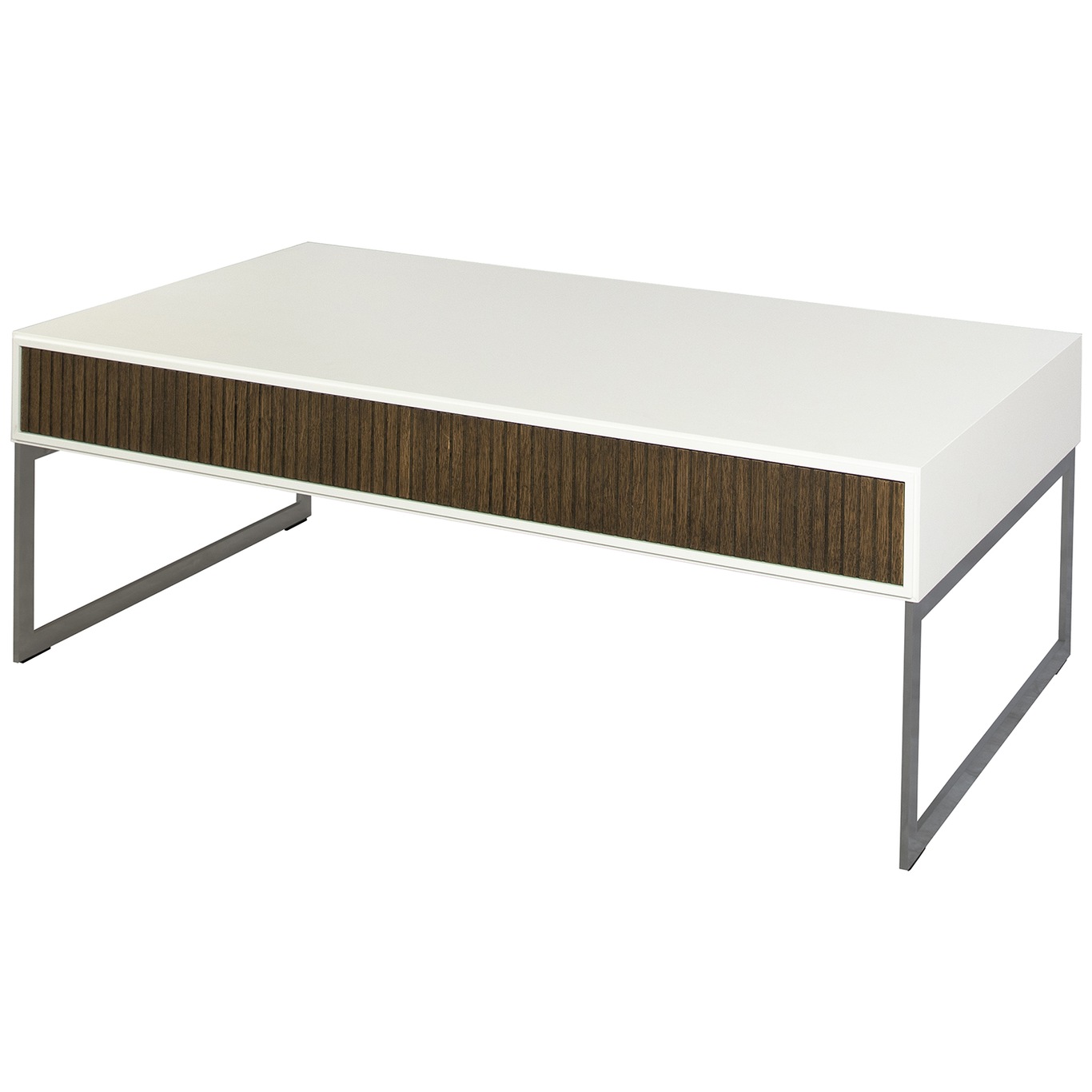 Line Burned Walnut Coffee Table 70x130 cm, White / Dark Stained