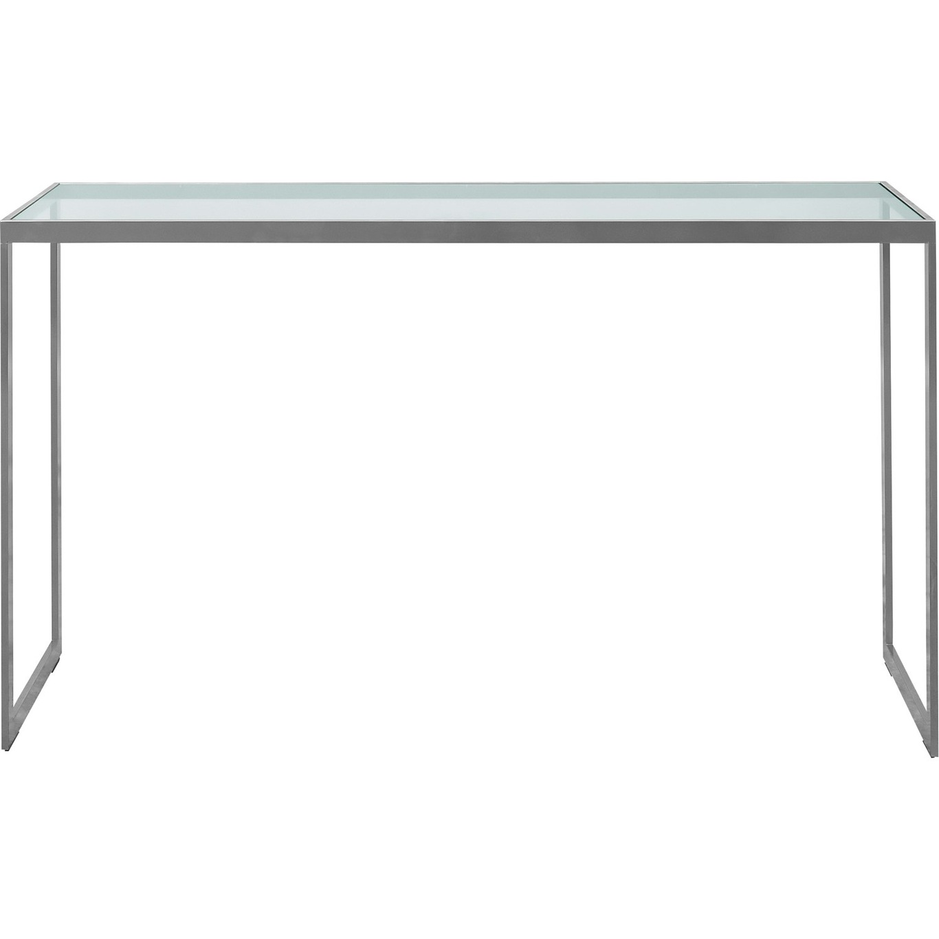 Square Console Table 122x36x70 cm, Silver Grey/Glass