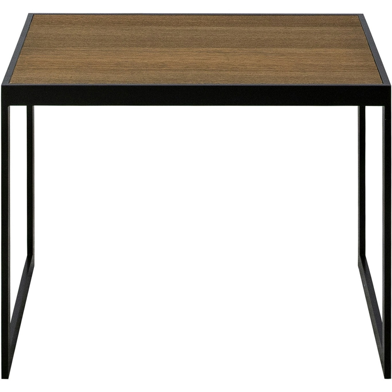 Square Side Table 41x56x43 cm, Black/Burned Walnut