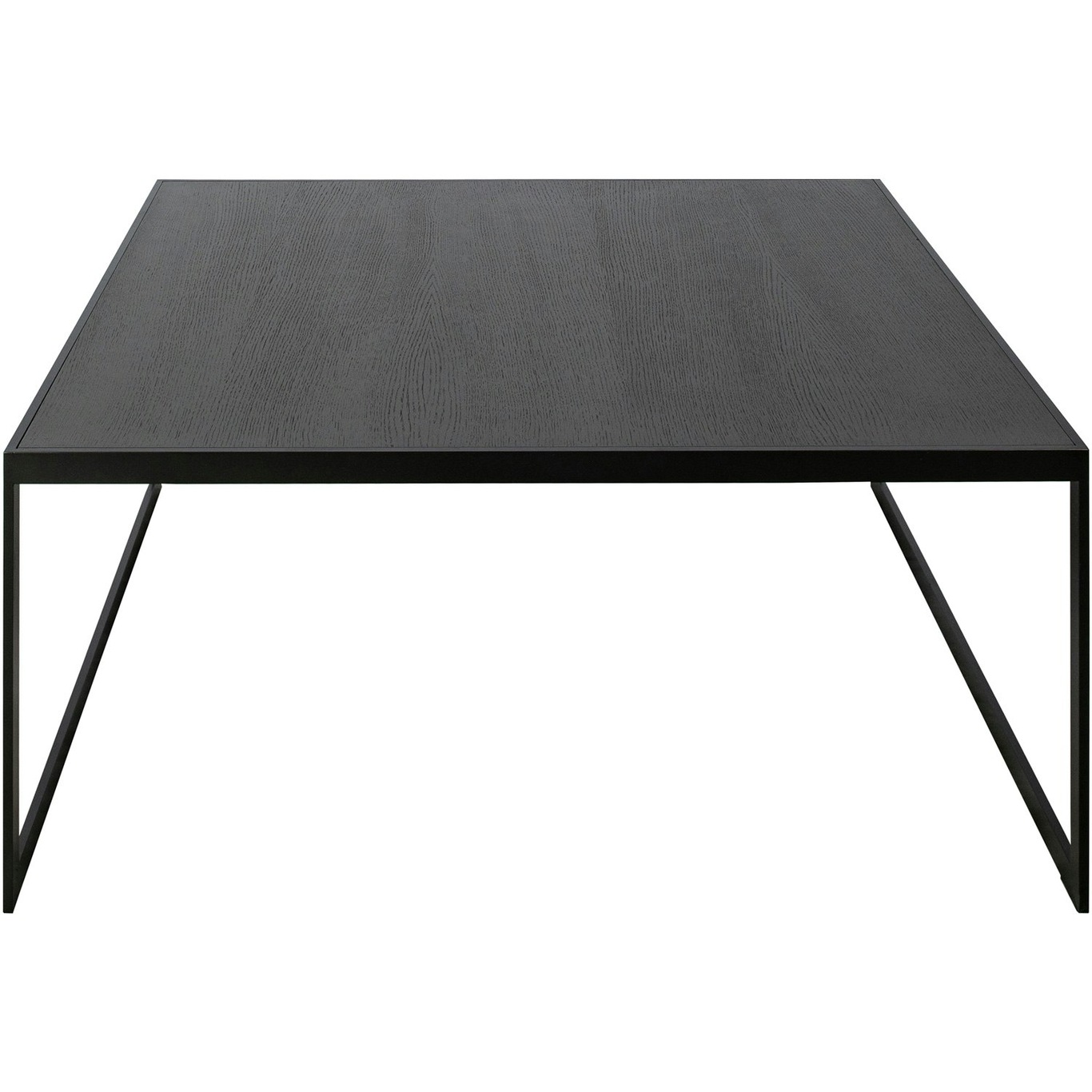 Square Coffee Table, 102x102 cm, Black/Black Oak