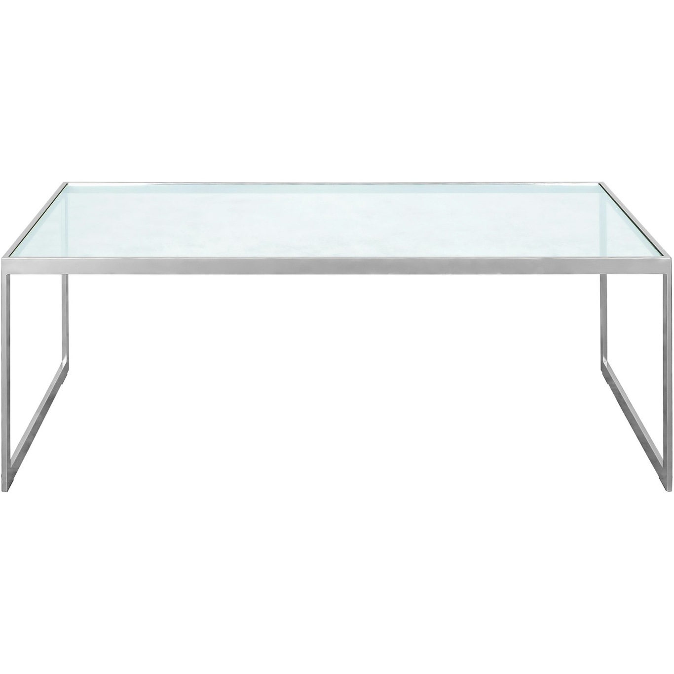 Square Coffee Table, 122x62 cm, Silver Grey/Glass