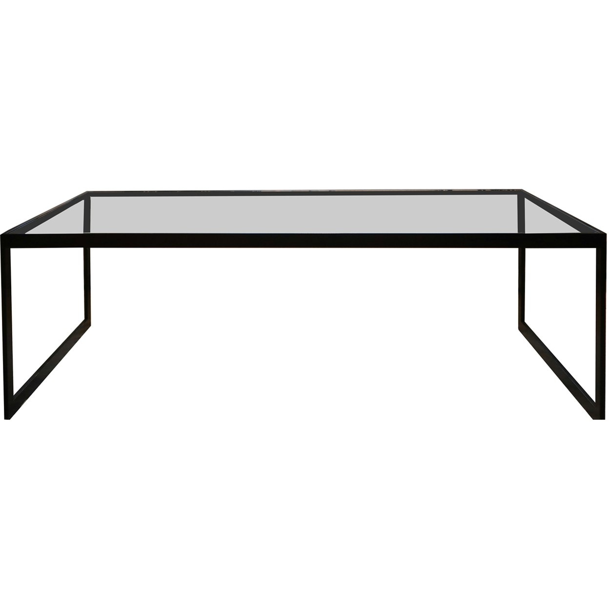 Square Coffee Table, 122x62 cm, Black/Glass