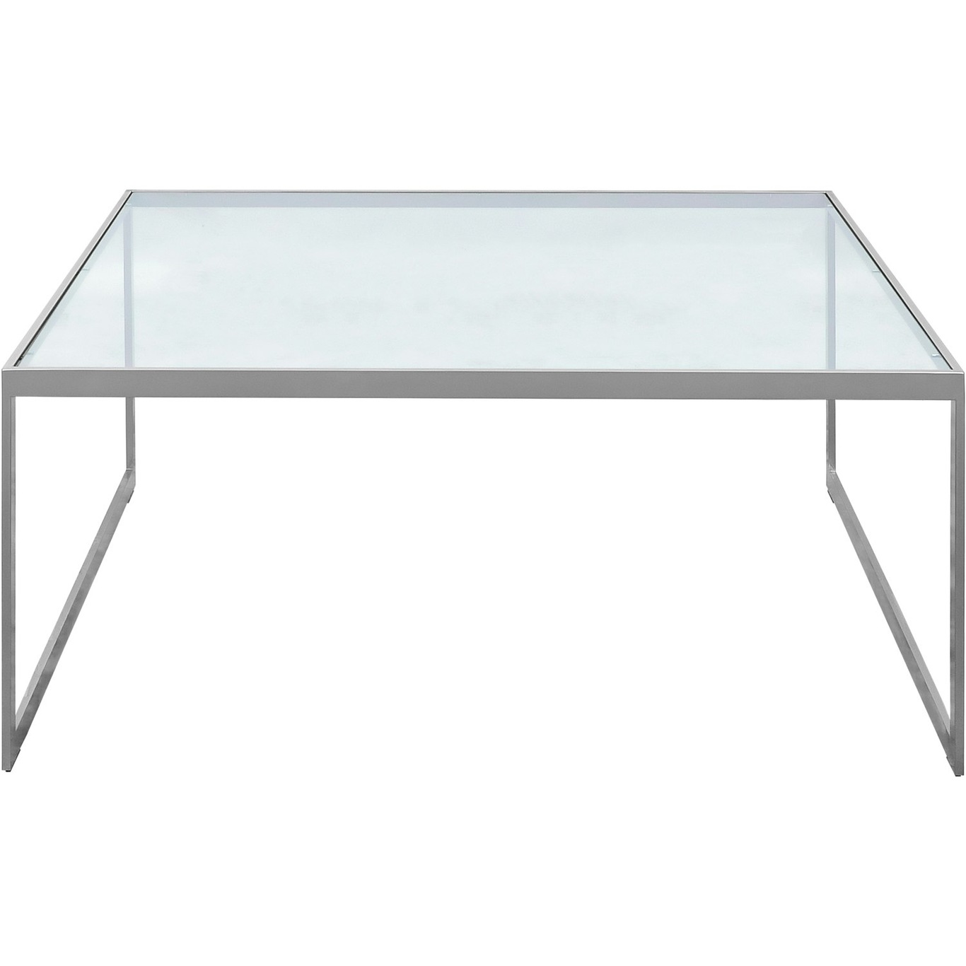 Square Coffee Table, 102x102 cm, Silver Grey/Glass