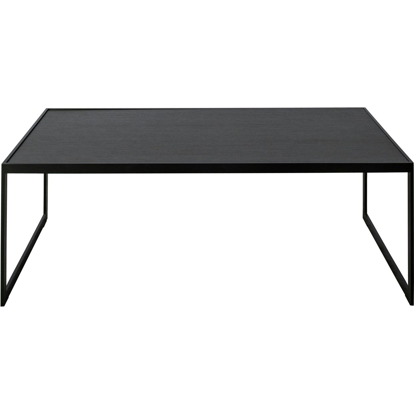 Square Coffee Table, 122x62 cm, Black/Black Oak
