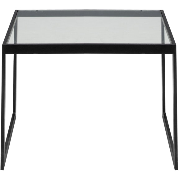 Square Side Table 41x56x43 cm, Black/Glass