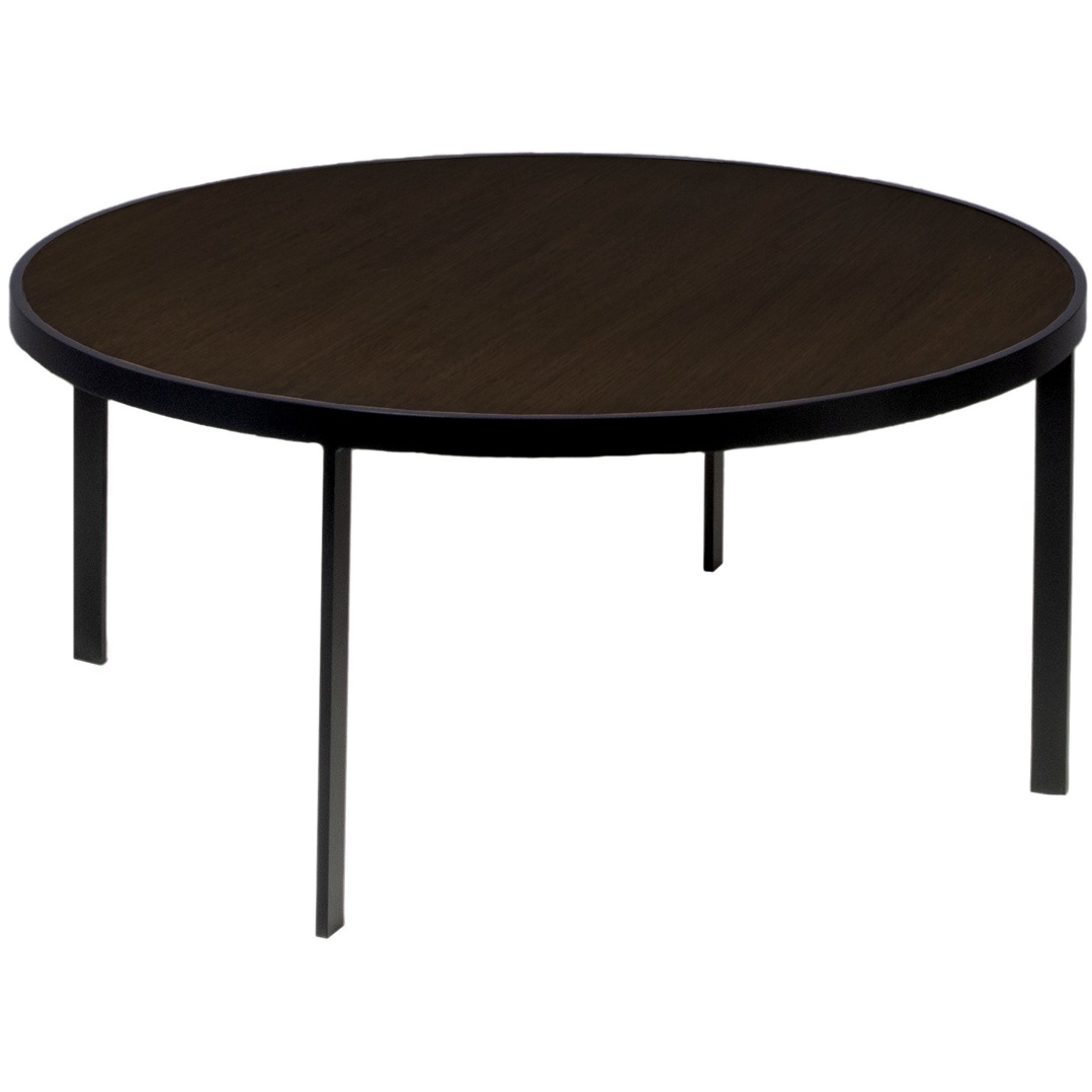 Square Coffee Table Ø93x40 cm, Black/Black Oak