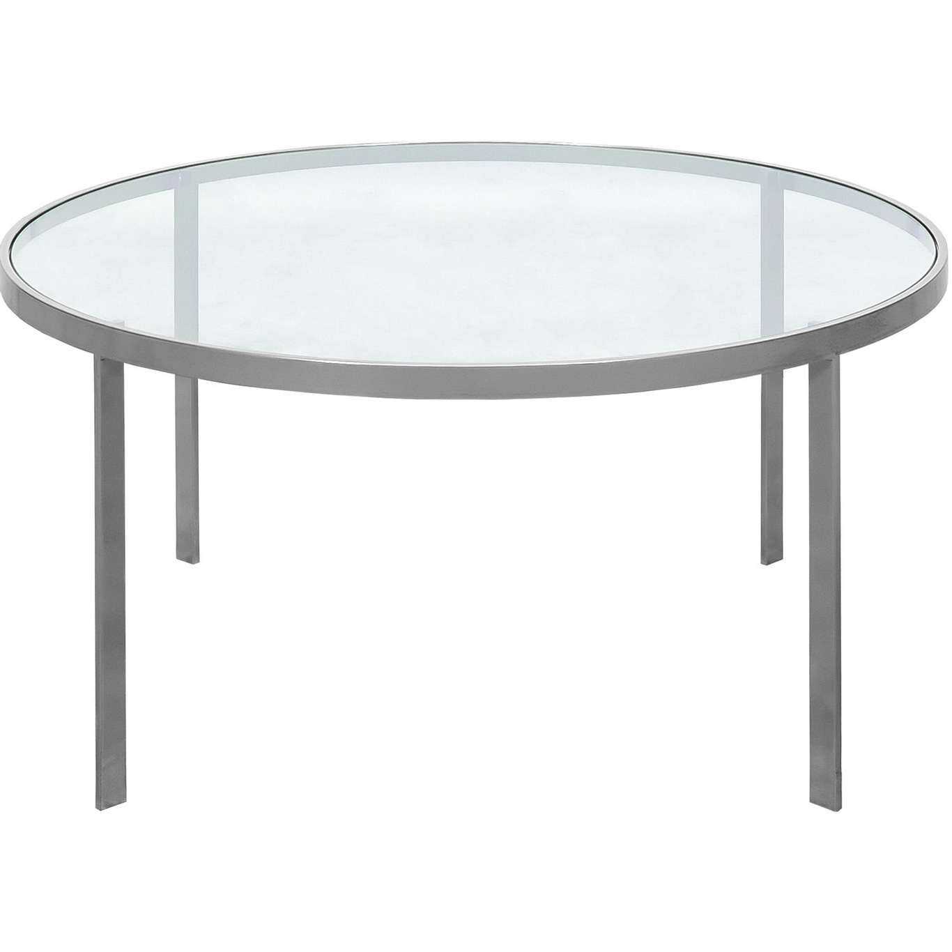 Square Coffee Table Ø93x40 cm, Silver Grey/Glass