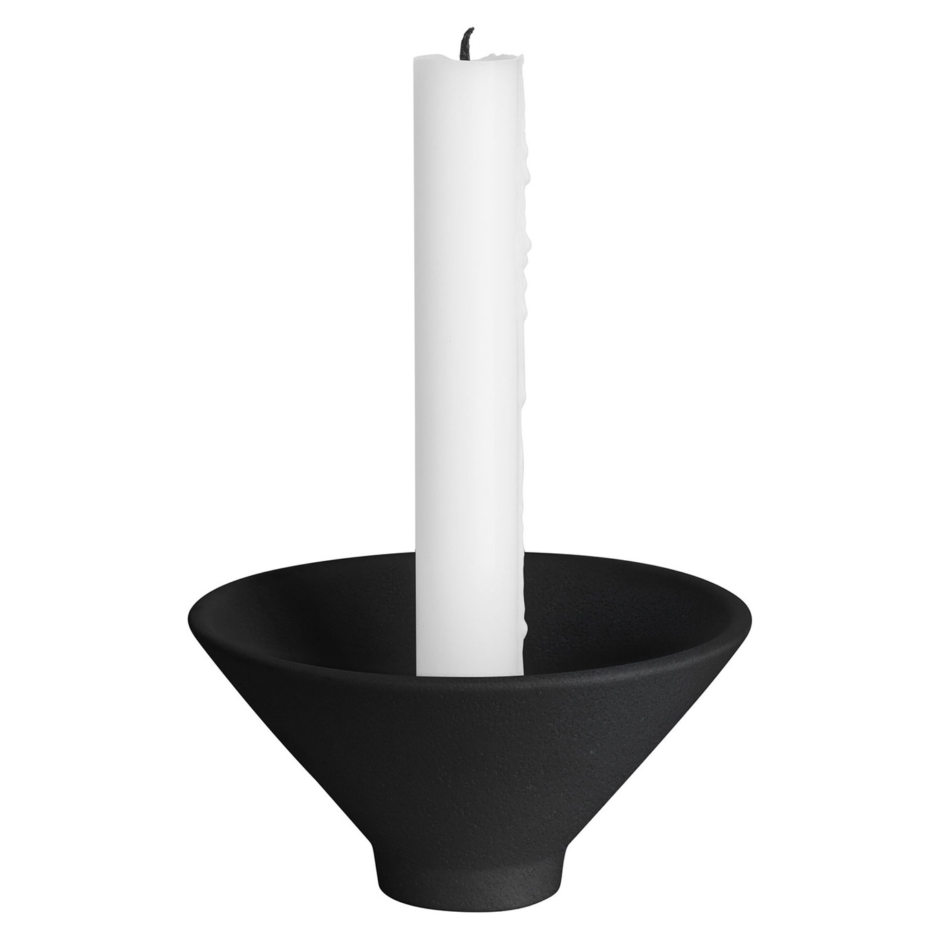 Candle Holder   Stoneware, 5 cm Black
