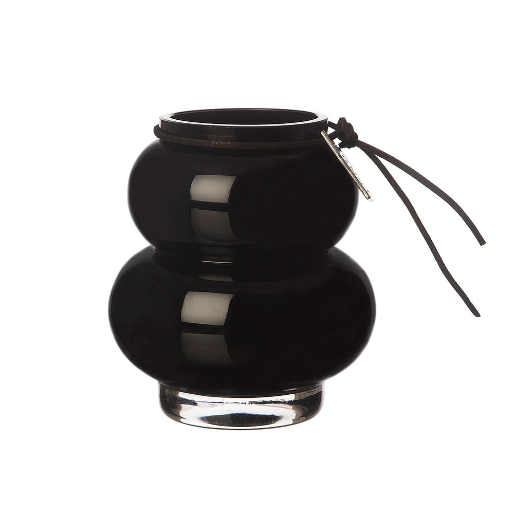 Curvy Glass Vase Black, 10x5.5 cm