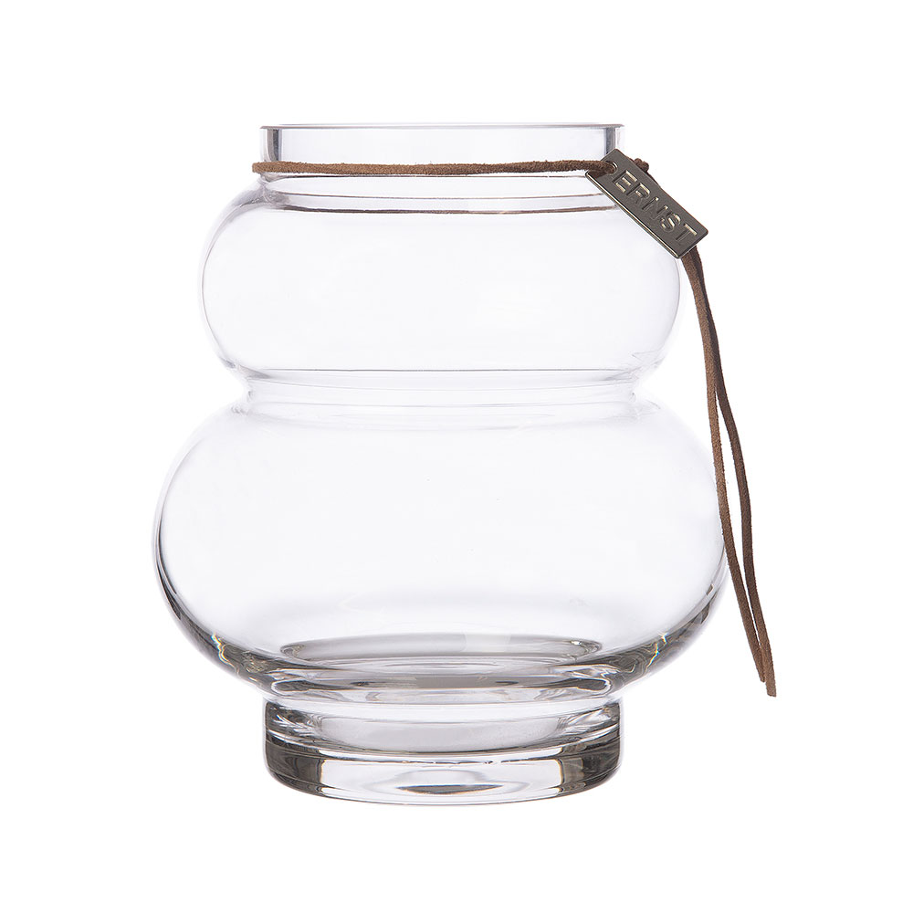 Curvy Glass Vase Clear, 14x7.8 cm