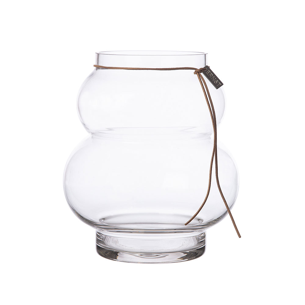 Curvy Glass Vase Clear, 21.5x12 cm