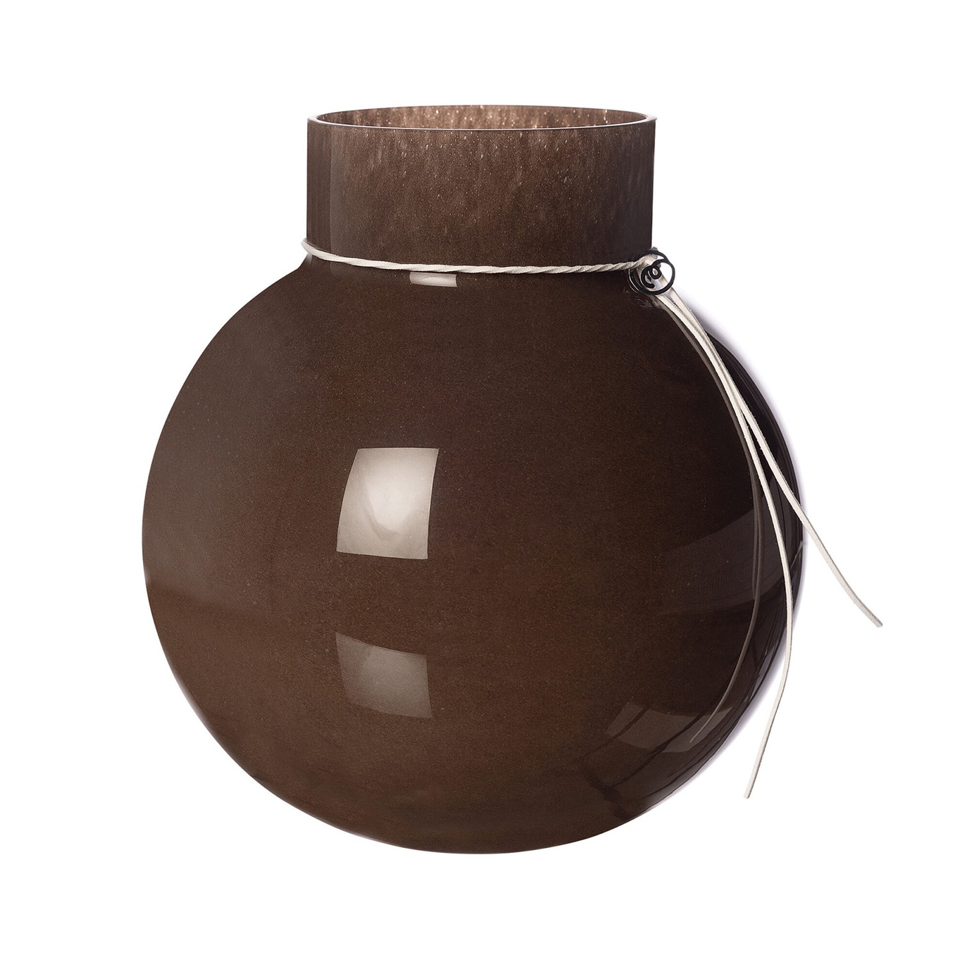Vase Glass Brown, Ø13 cm