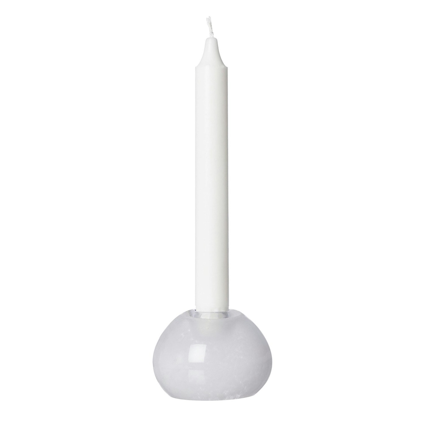 Candle Holder Glass Ø7,5 cm, White
