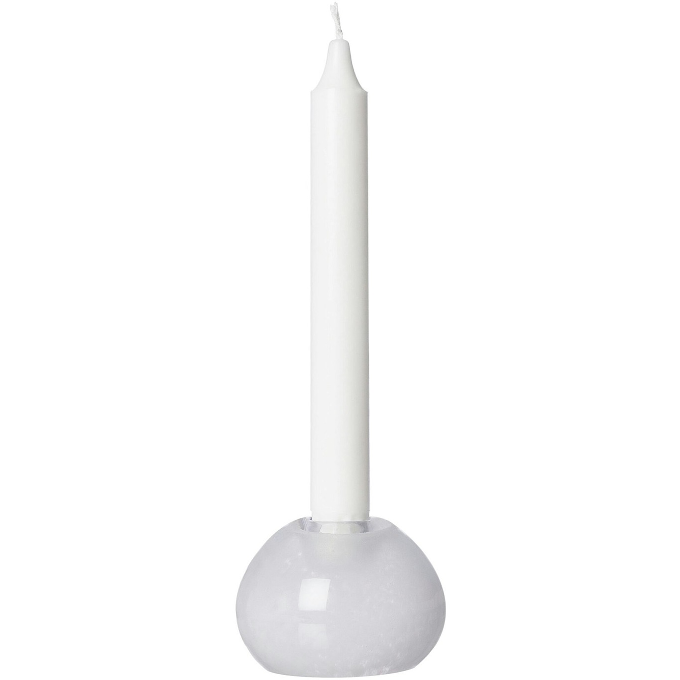 Candle Holder Glass Ø9 cm, White