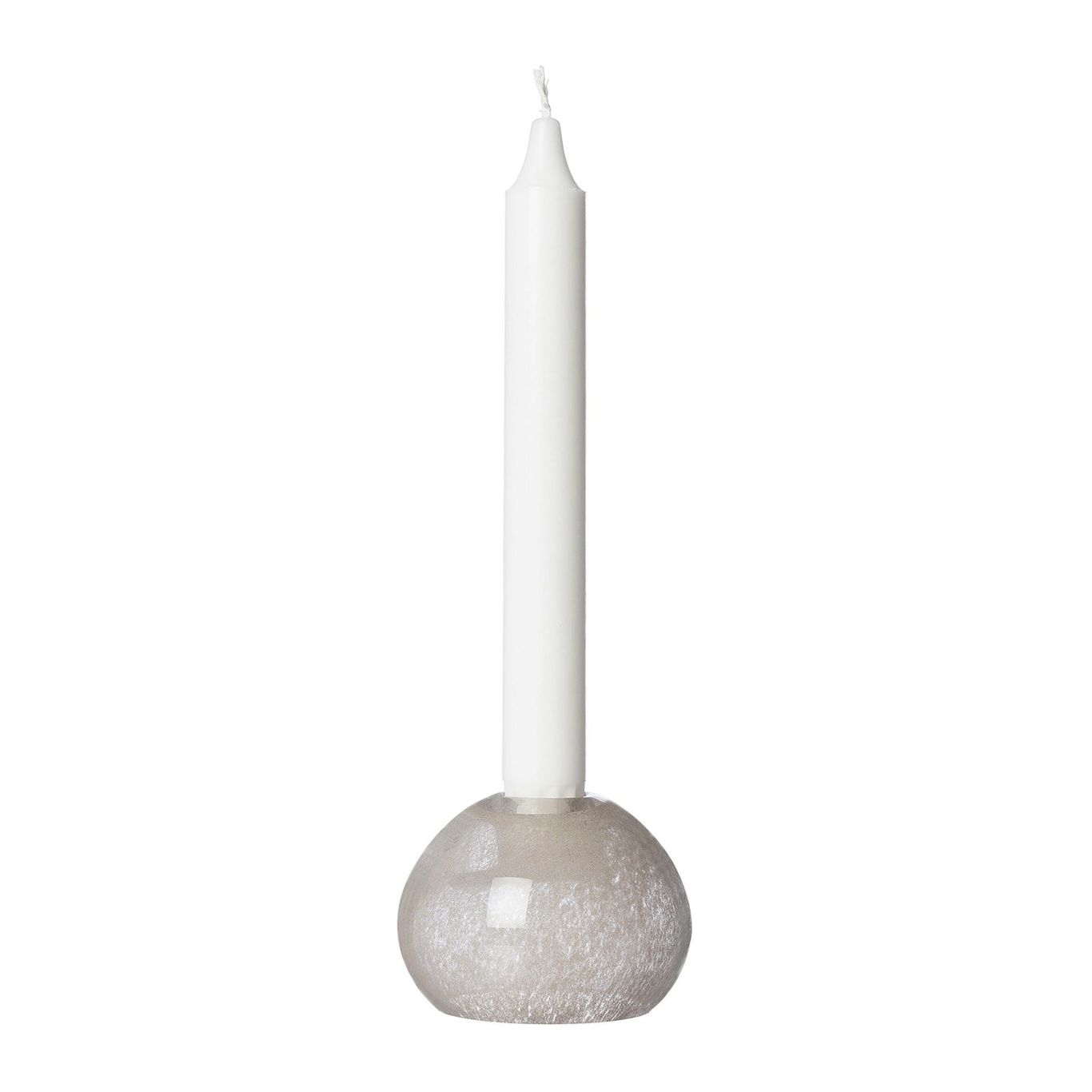 Candle Holder Glass Ø7,5 cm, Beige