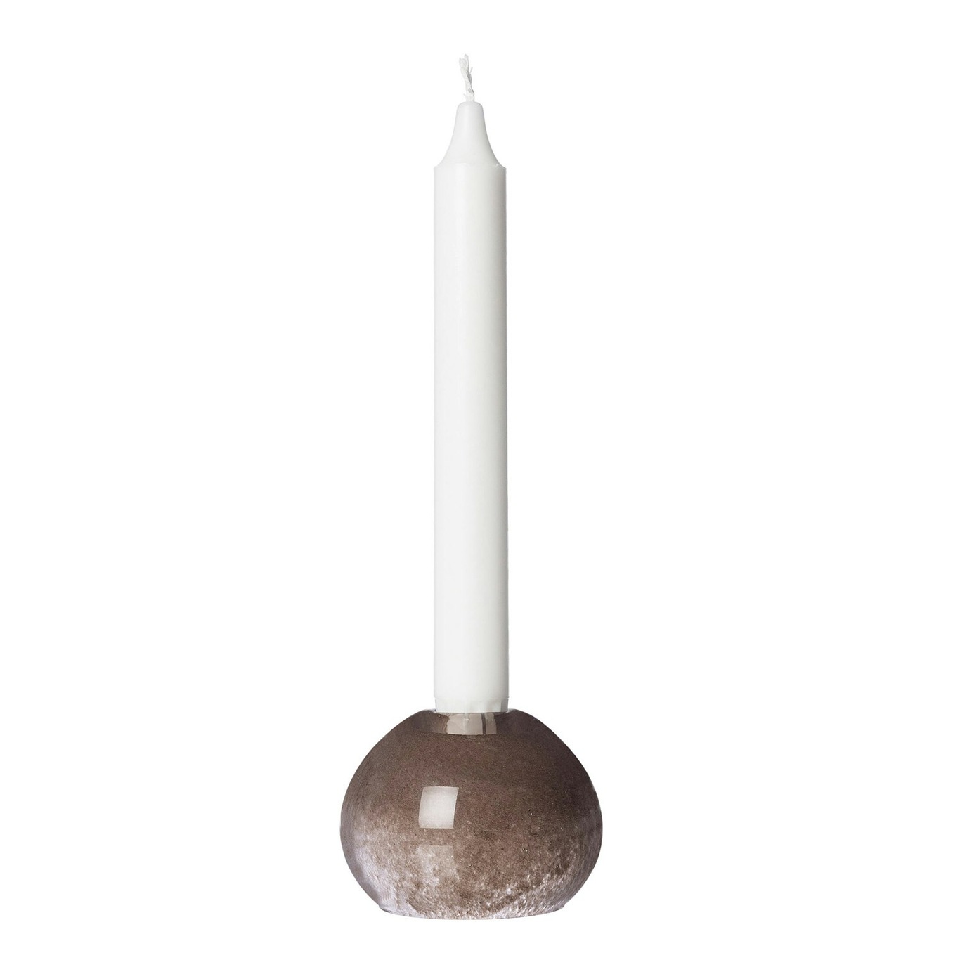 Candle Holder Glass Ø7,5 cm, Brown