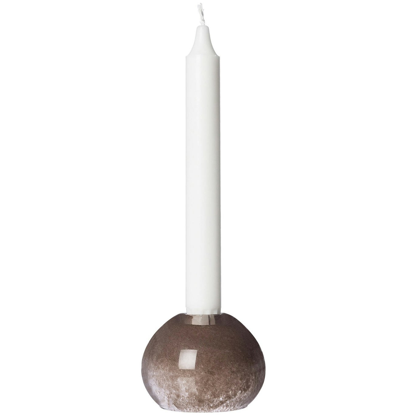 Candle Holder Glass Ø9 cm, Brown