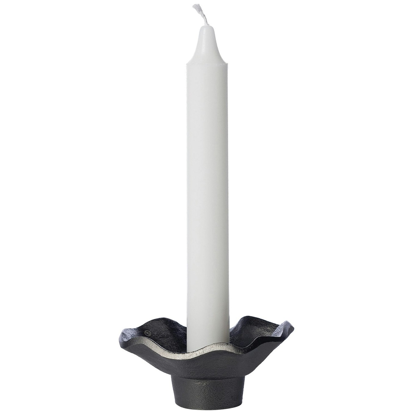 Candle Holder Blackened Aluminium, Ø9 cm