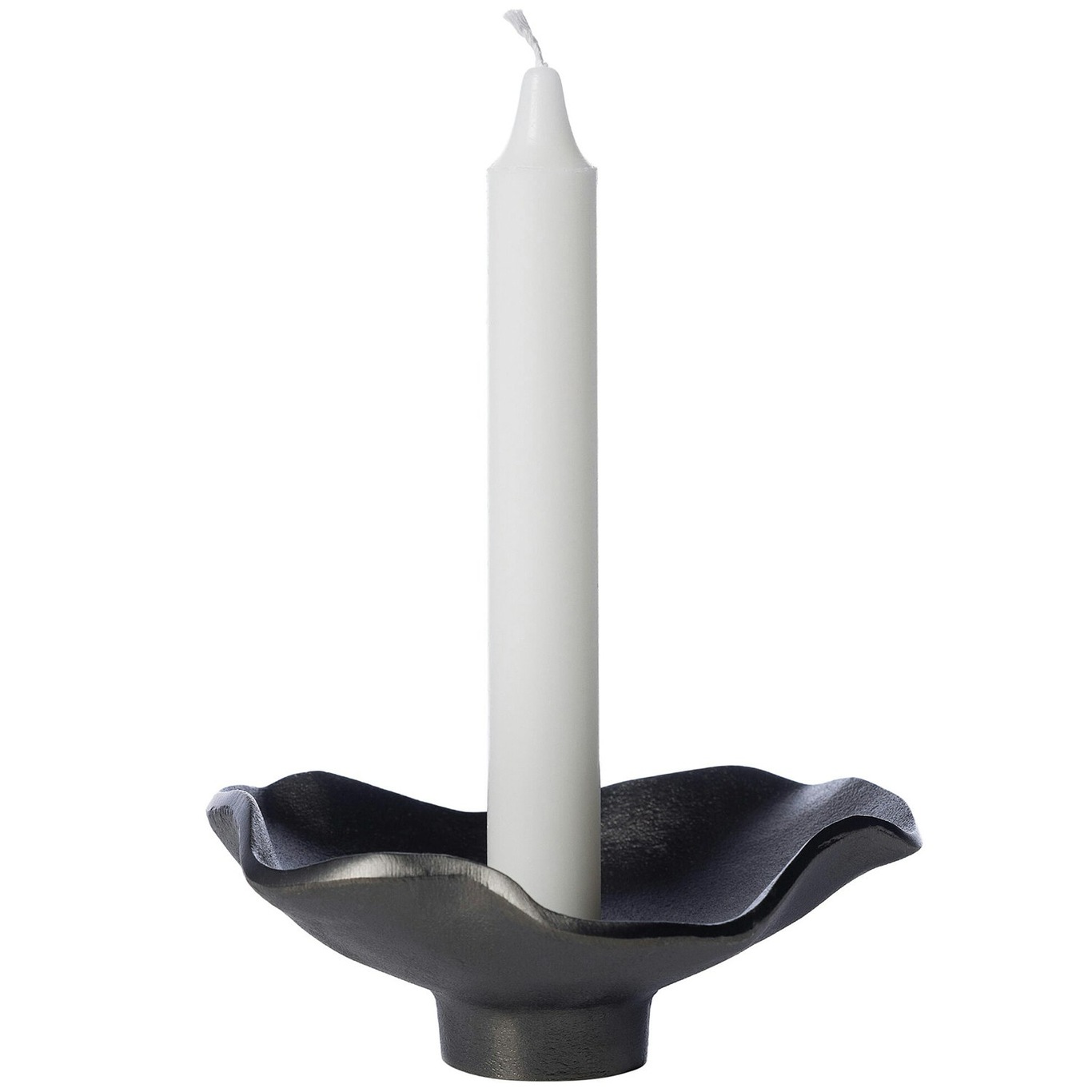 Candle Holder Blackened Aluminium, Ø14 cm