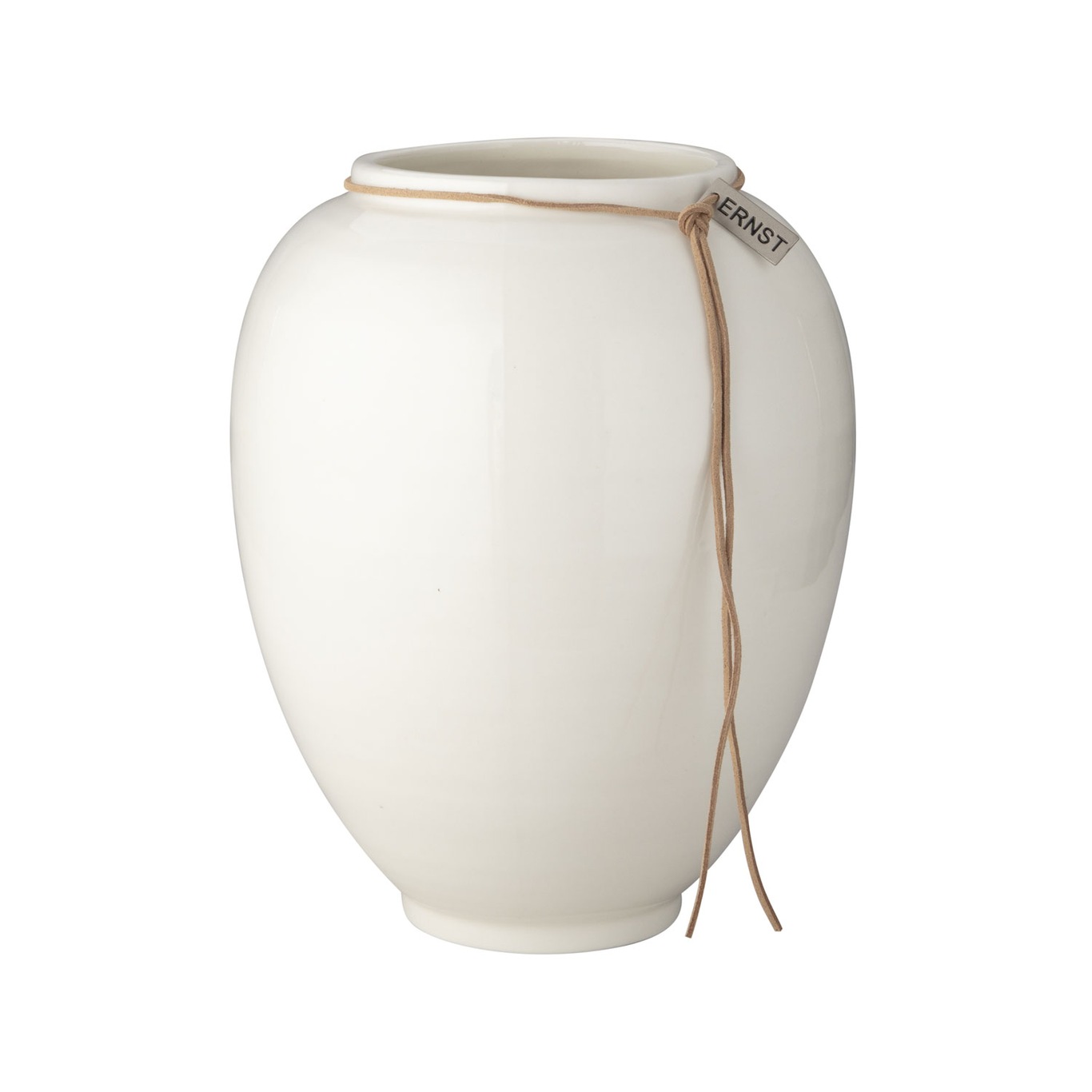 Vase White Glazed, 22 cm